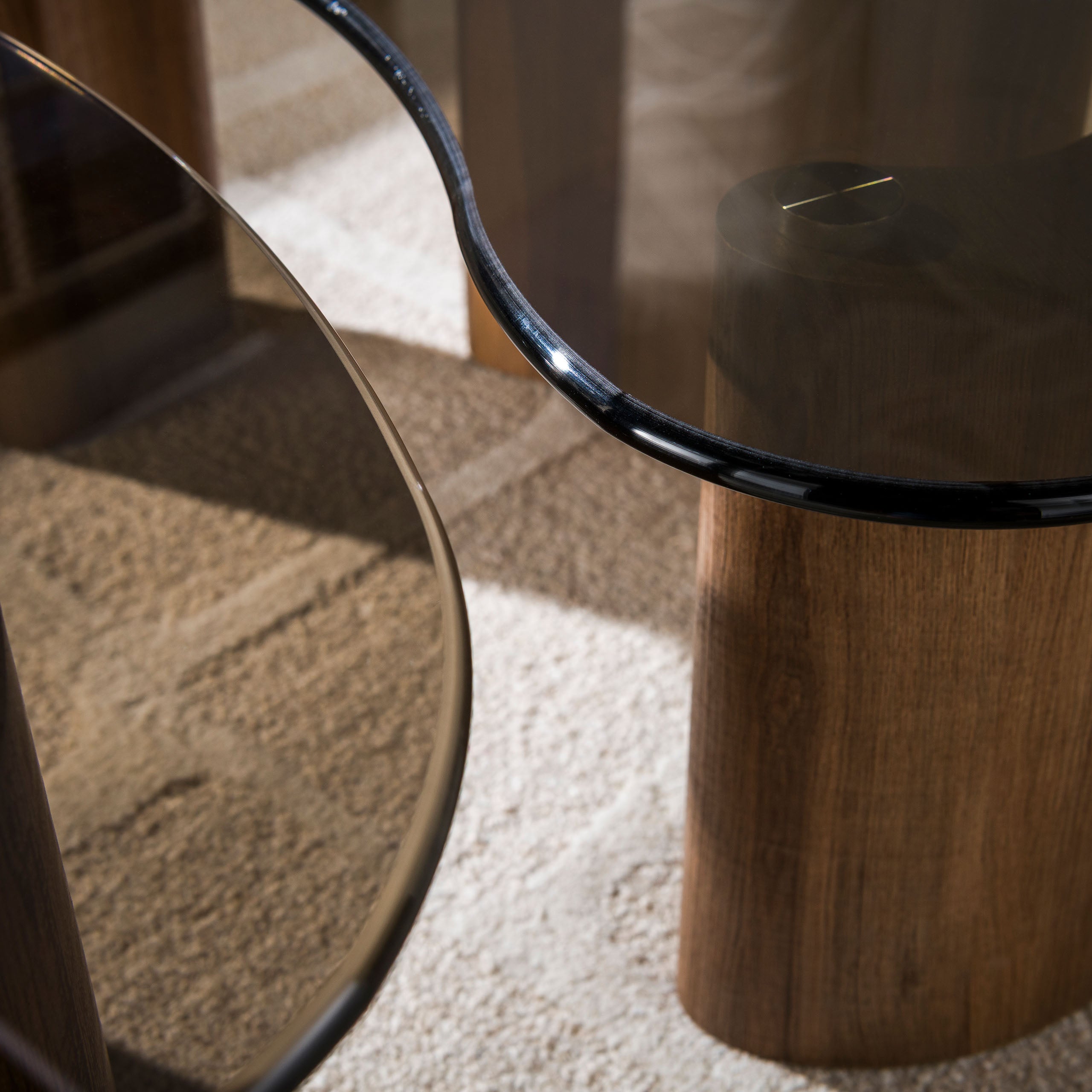 Salontafel Veyron - Organisch - Brons Glas - Set van 2