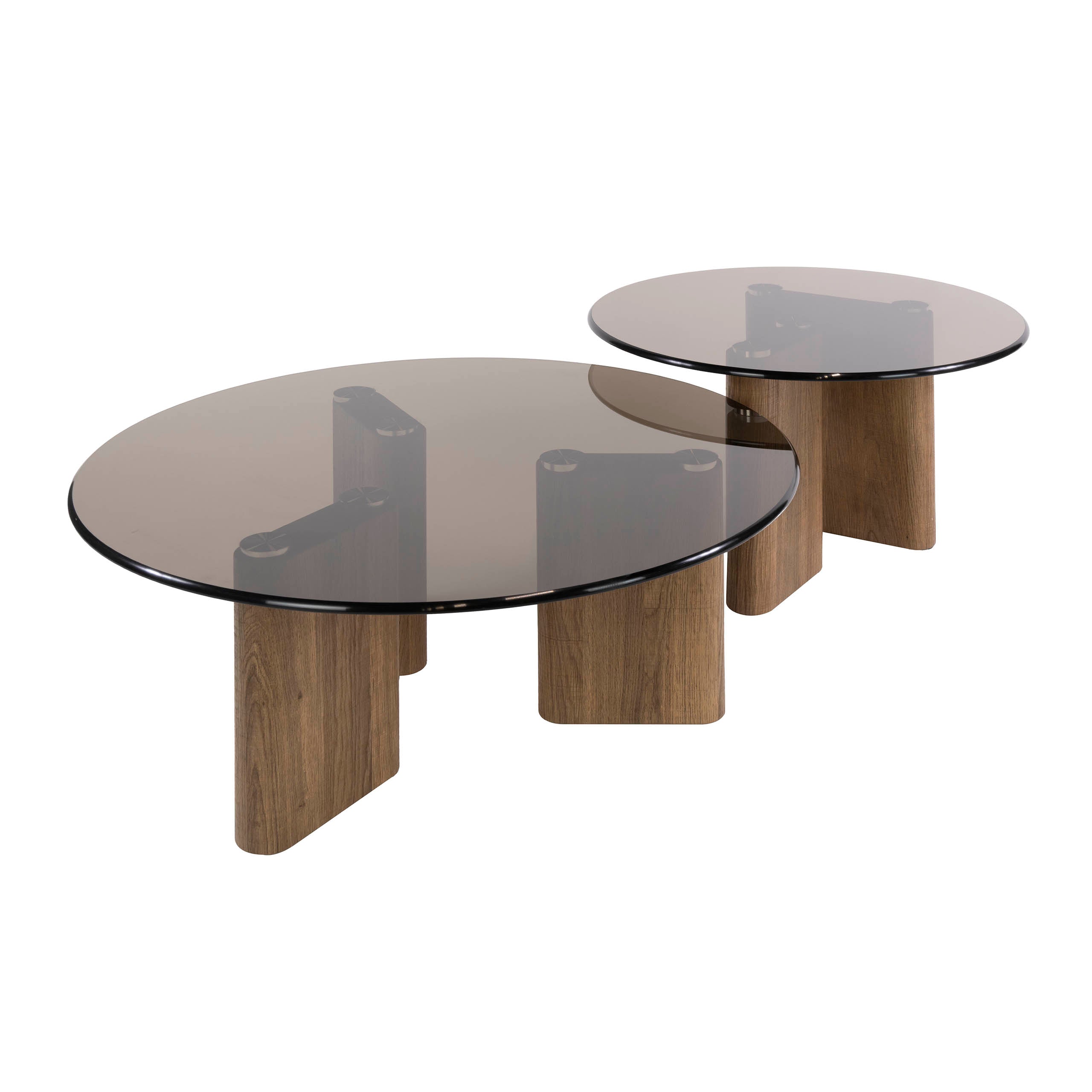 Salontafel Mistral - Rond - Brons Glas - Set van 2
