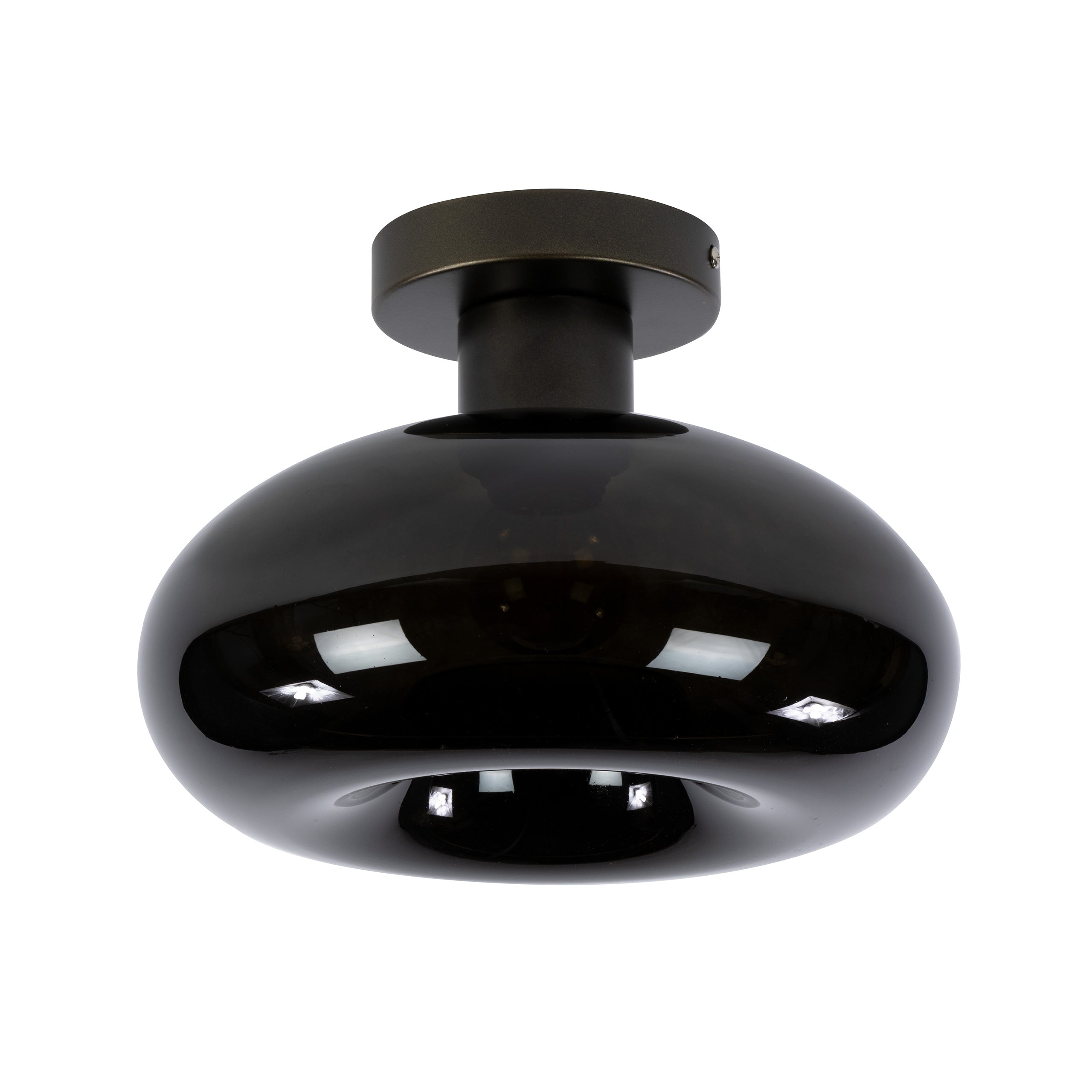Plafondlamp Donut - 1-lichts - Brons - Glas