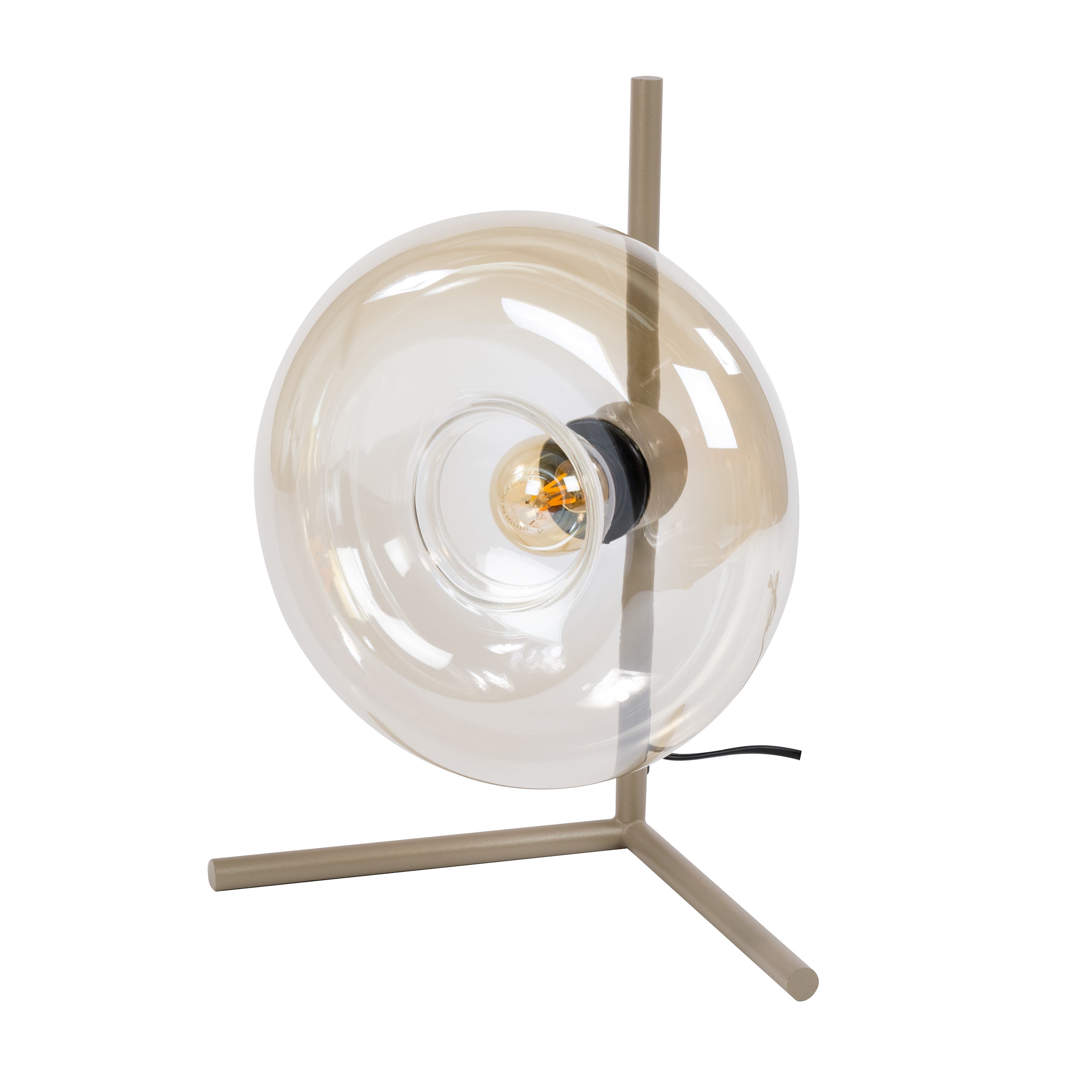 Tafellamp Donut - 1-lichts - Beige - Amberglas