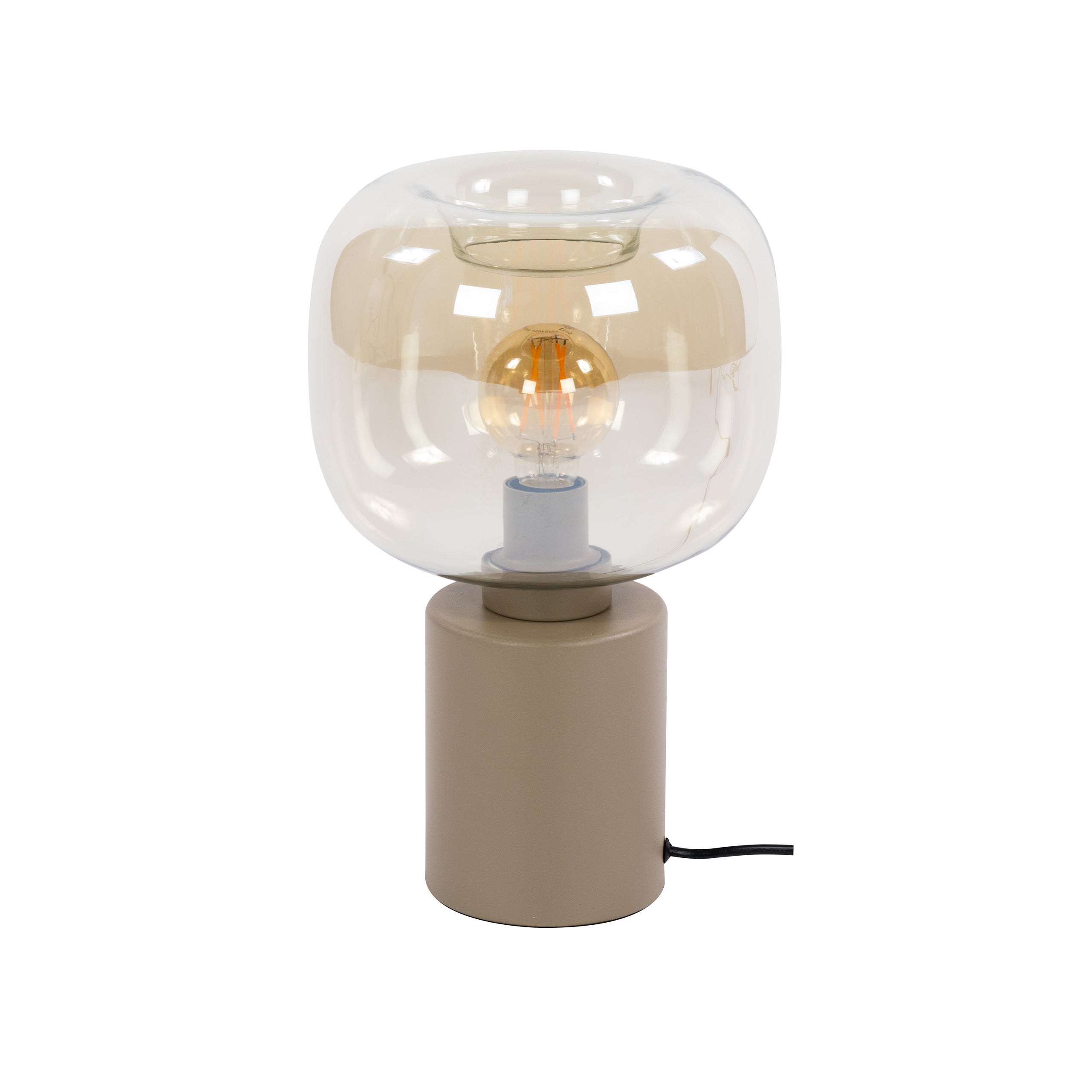 Tafellamp Avelore - 1-lichts - Beige - Amberglas