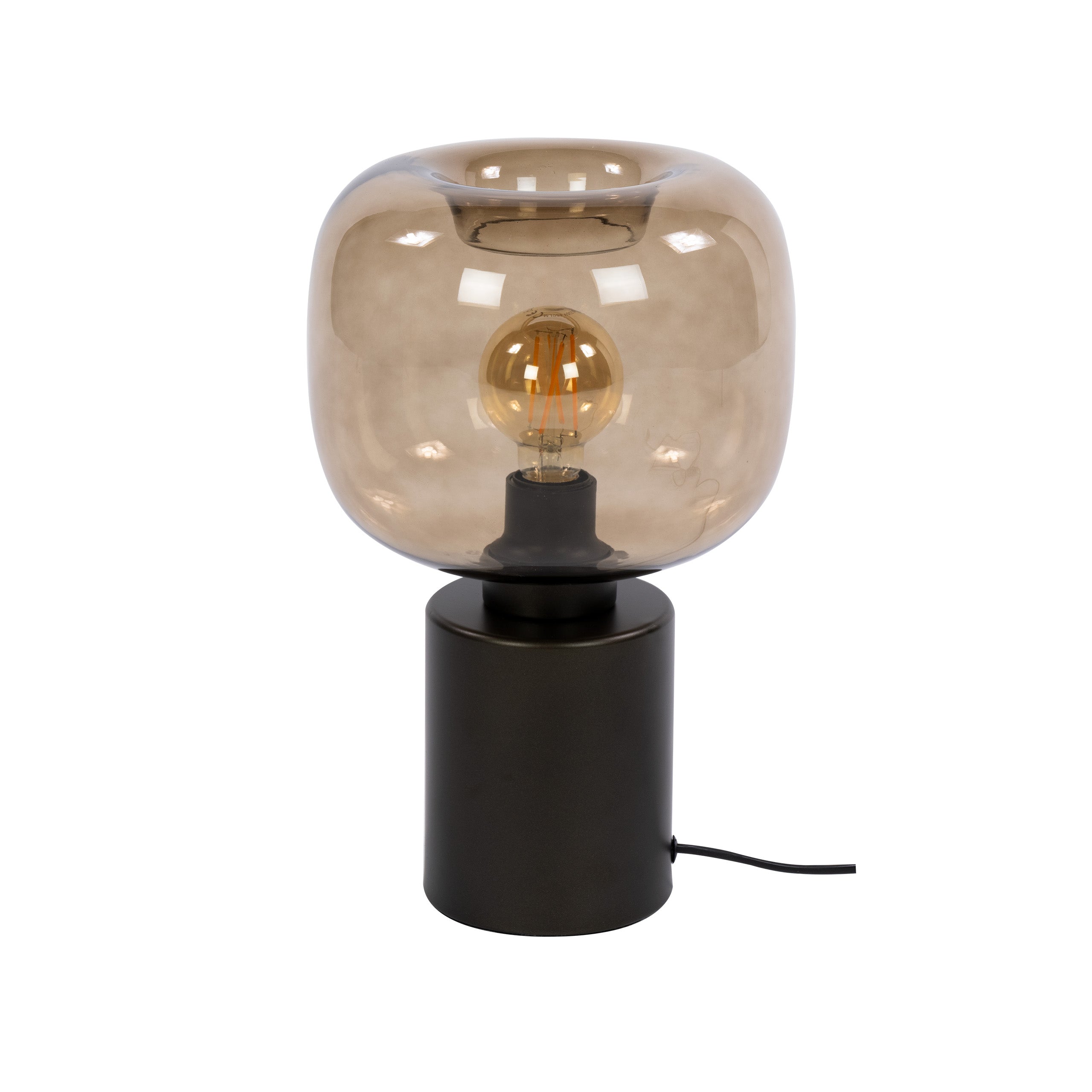 Tafellamp Avelore - 1-lichts - Brons - Amberglas