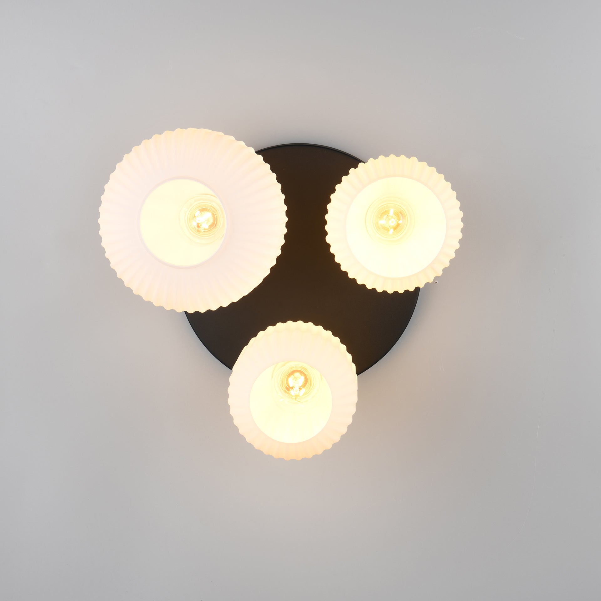 Plafondlamp Elyvo - 3-lichts - Wit - Glas