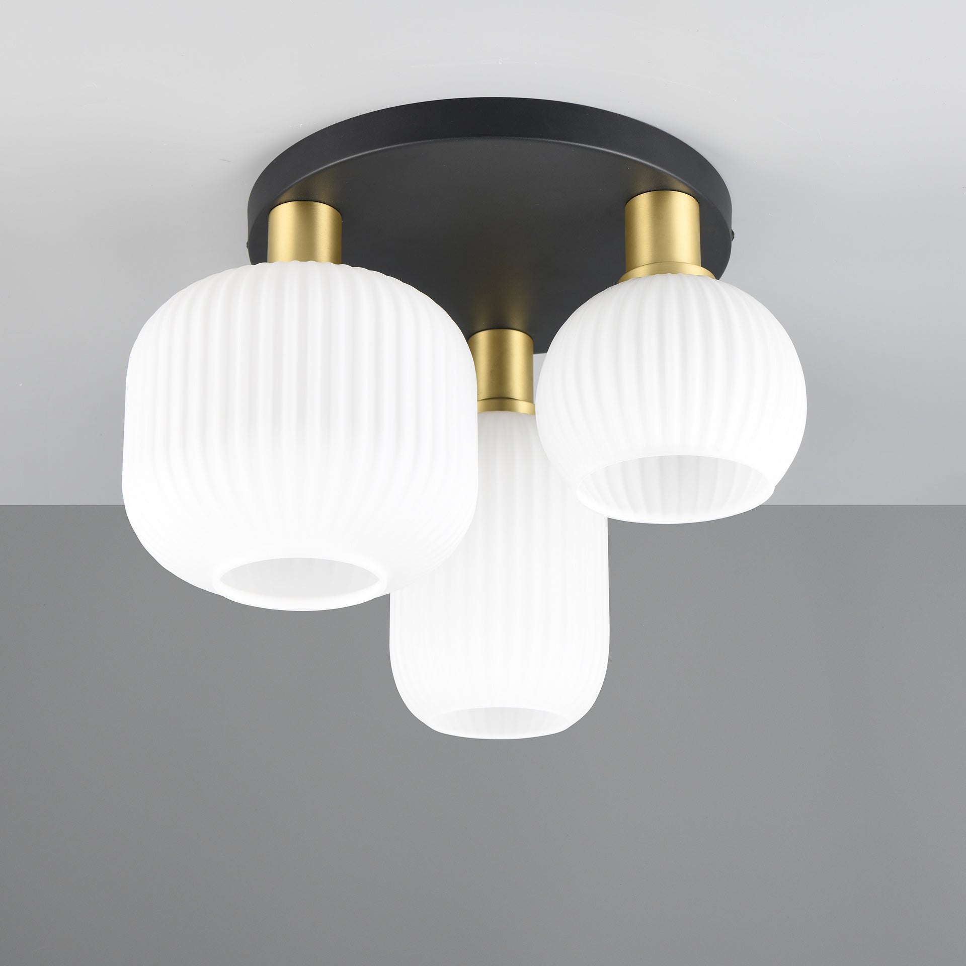 Plafondlamp Elyvo - 3-lichts - Wit - Glas