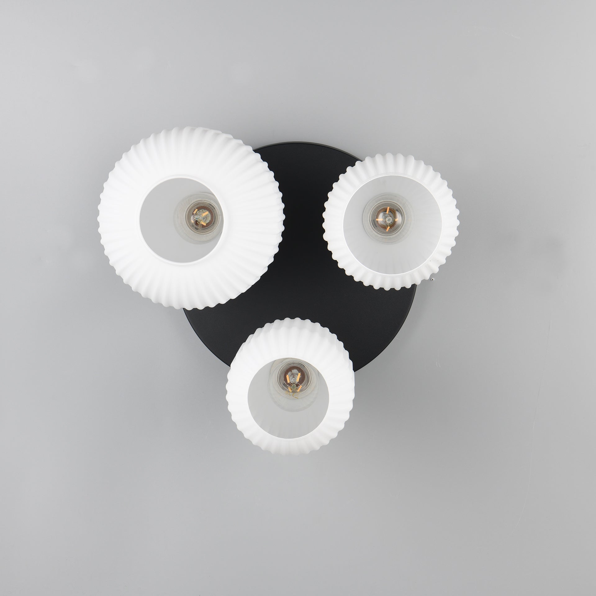 Plafondlamp Elyvo - 3-lichts - Wit - Glas