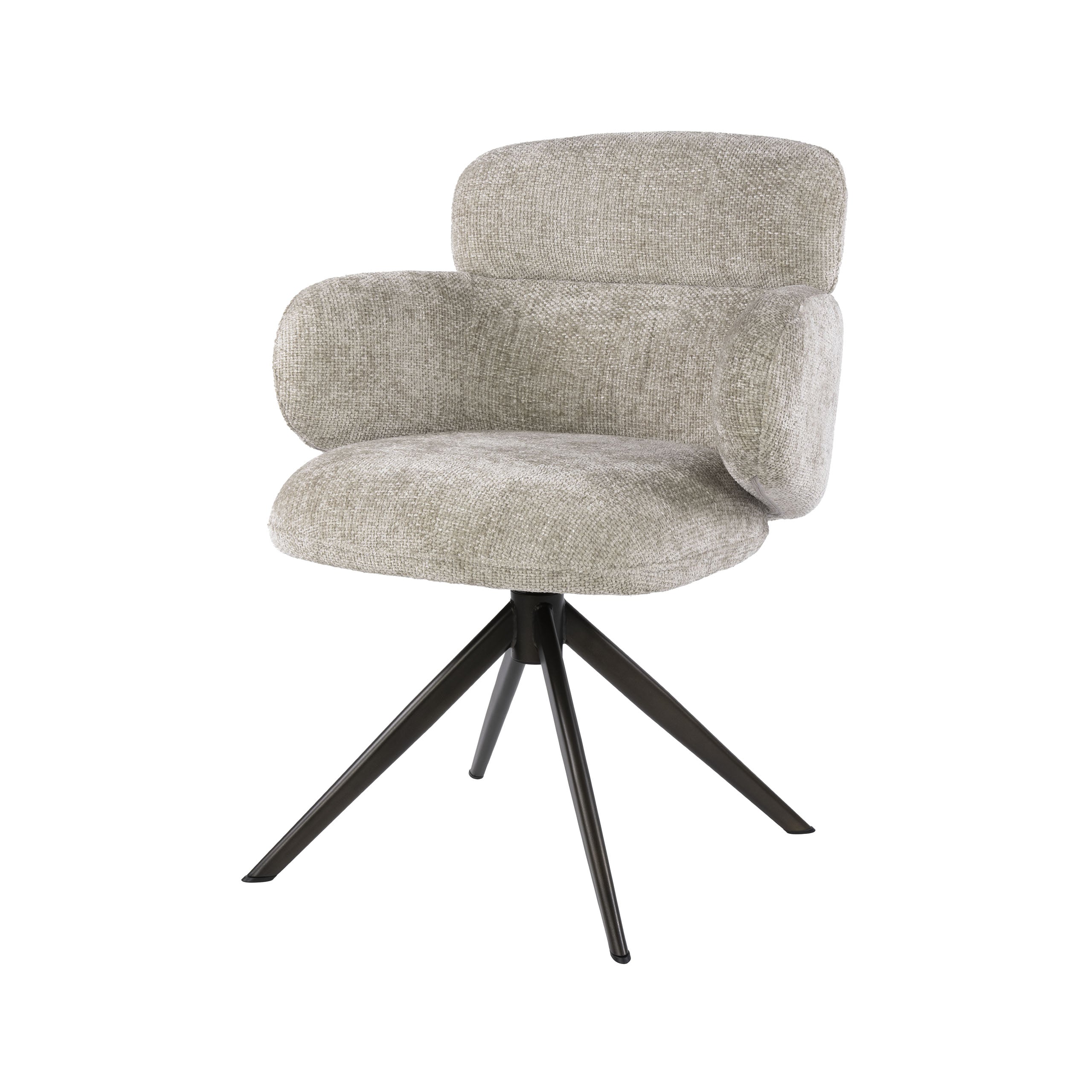 Eetkamerstoel Misano - Beige - Renegade Stof - Draaibaar