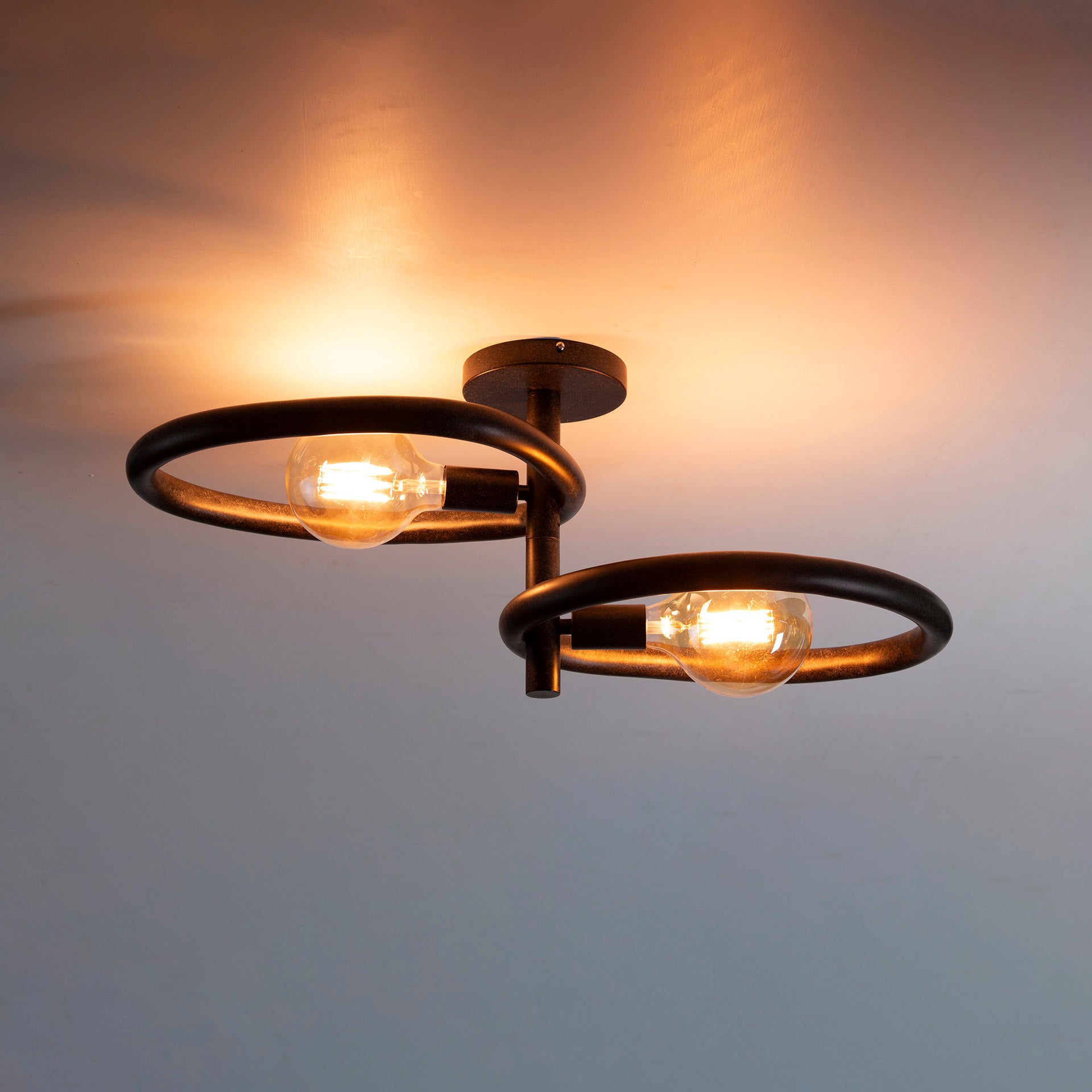 Plafondlamp Winnie - 2-lichts - Zwart - Metaal