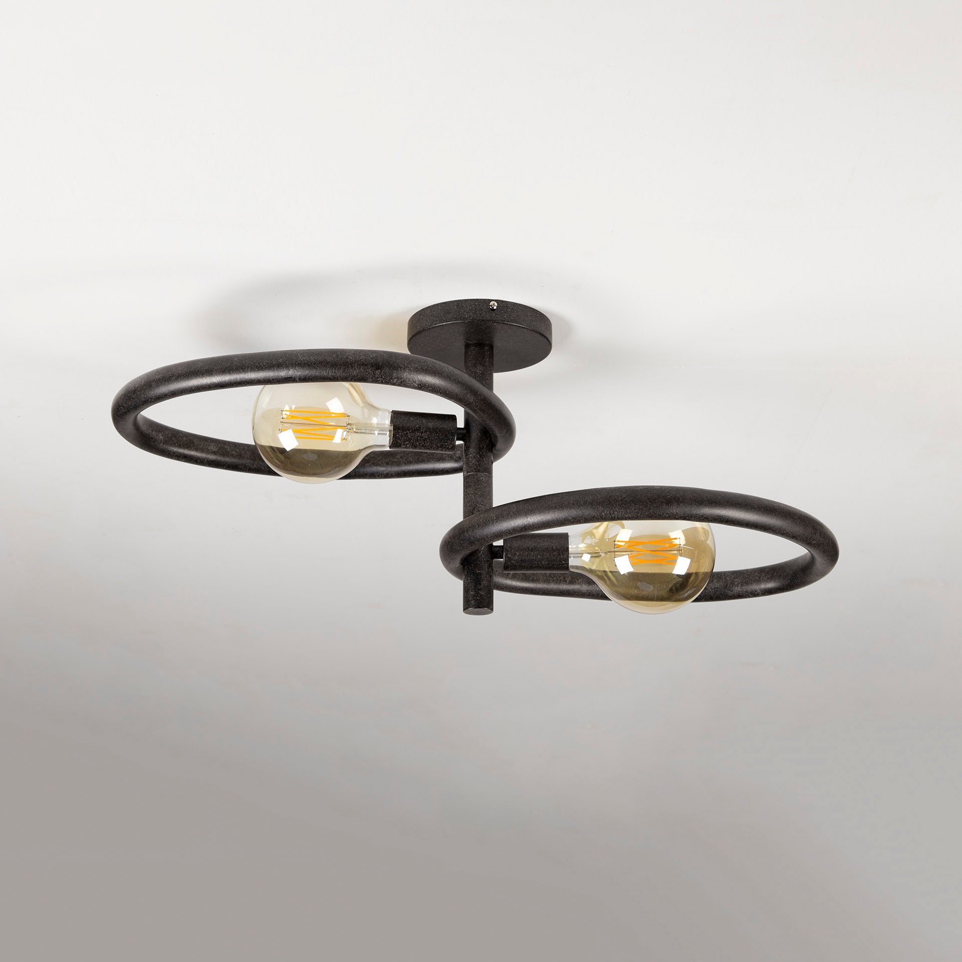 Plafondlamp Winnie - 2-lichts - Zwart - Metaal