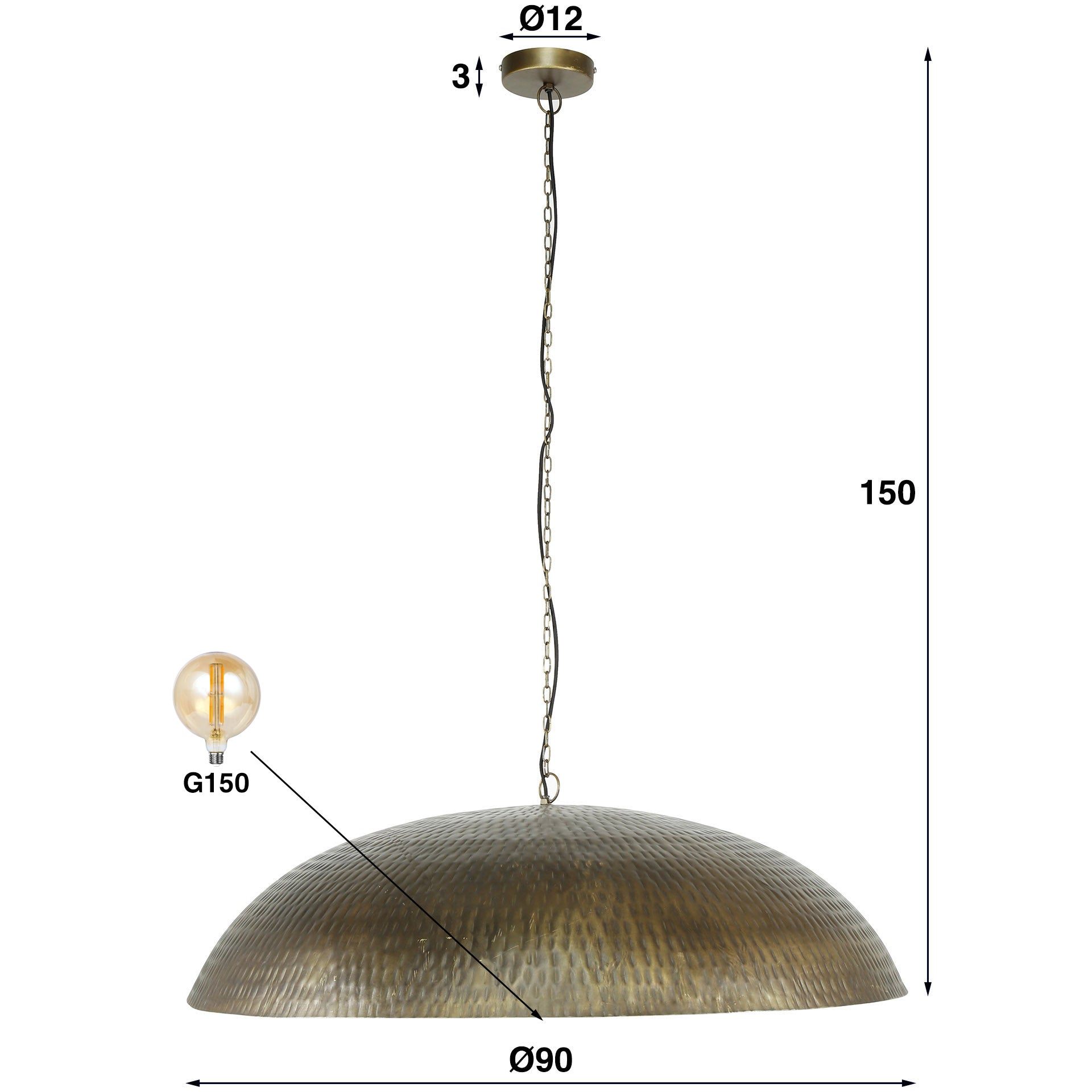 Hanglamp Soren - 1-lichts - Brons - Metaal