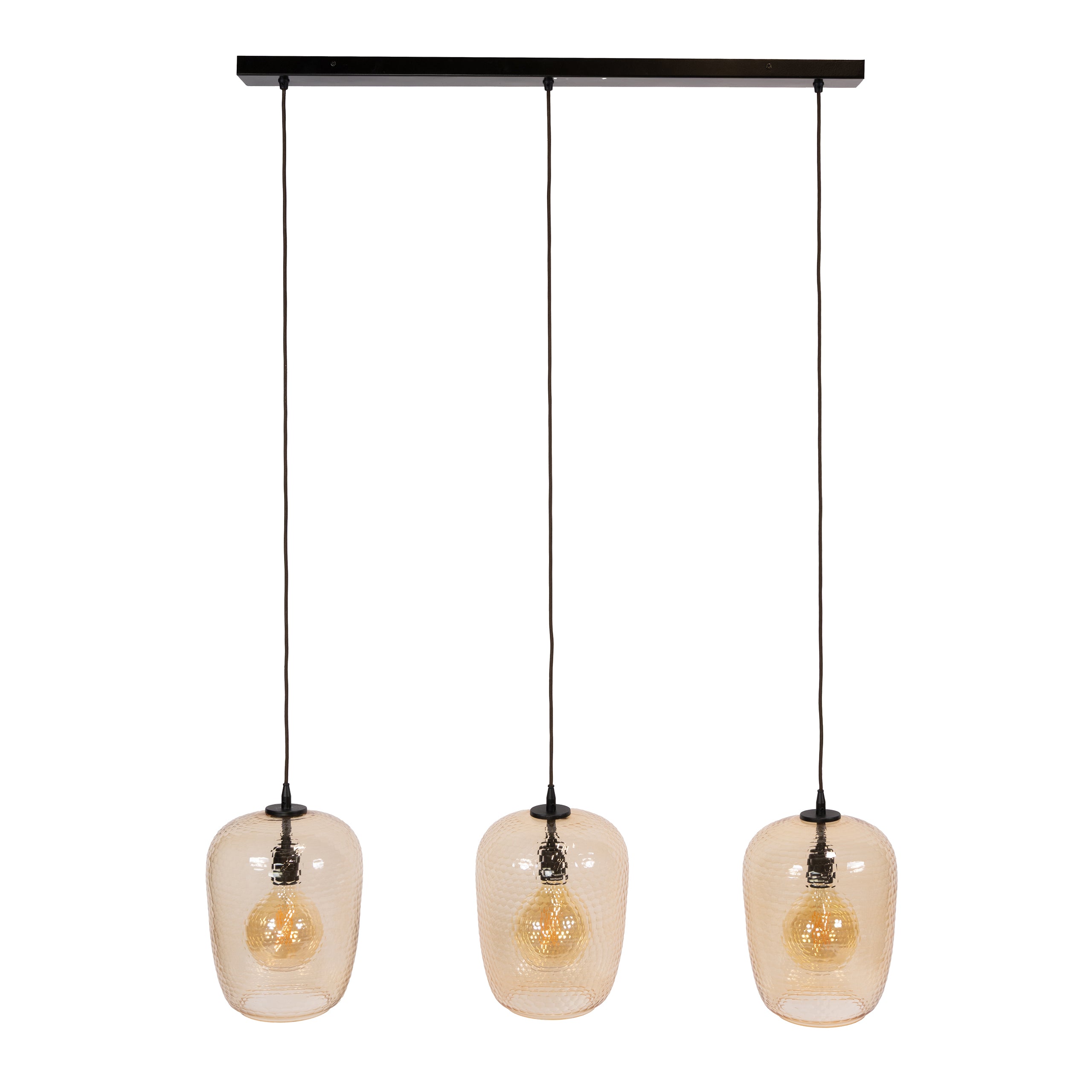 Hanglamp Mamba - 3-lichts - Amberkleurig - Glas