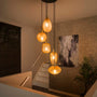 Hanglamp Aura - 5-lichts - Amberkleurig - Glas