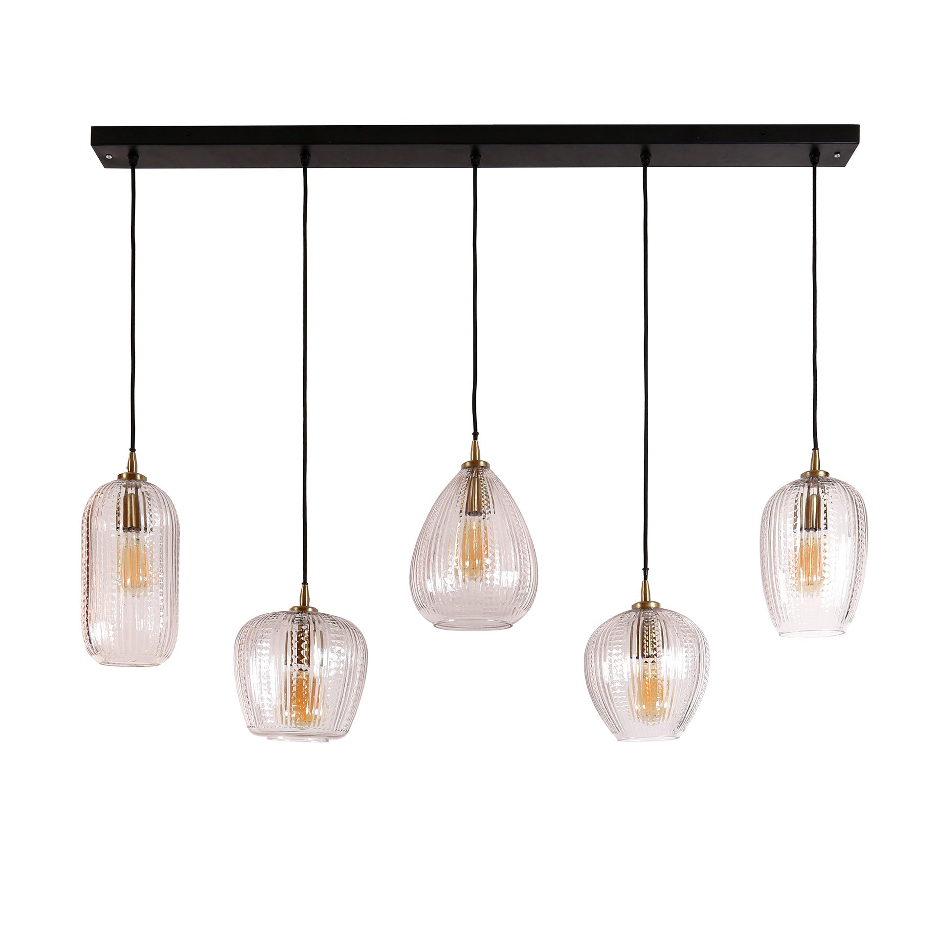 Hanglamp Sela - 5-lichts - Transparant - Glas