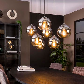 Hanglamp Bubble - 7-lichts - Smoke - Glas