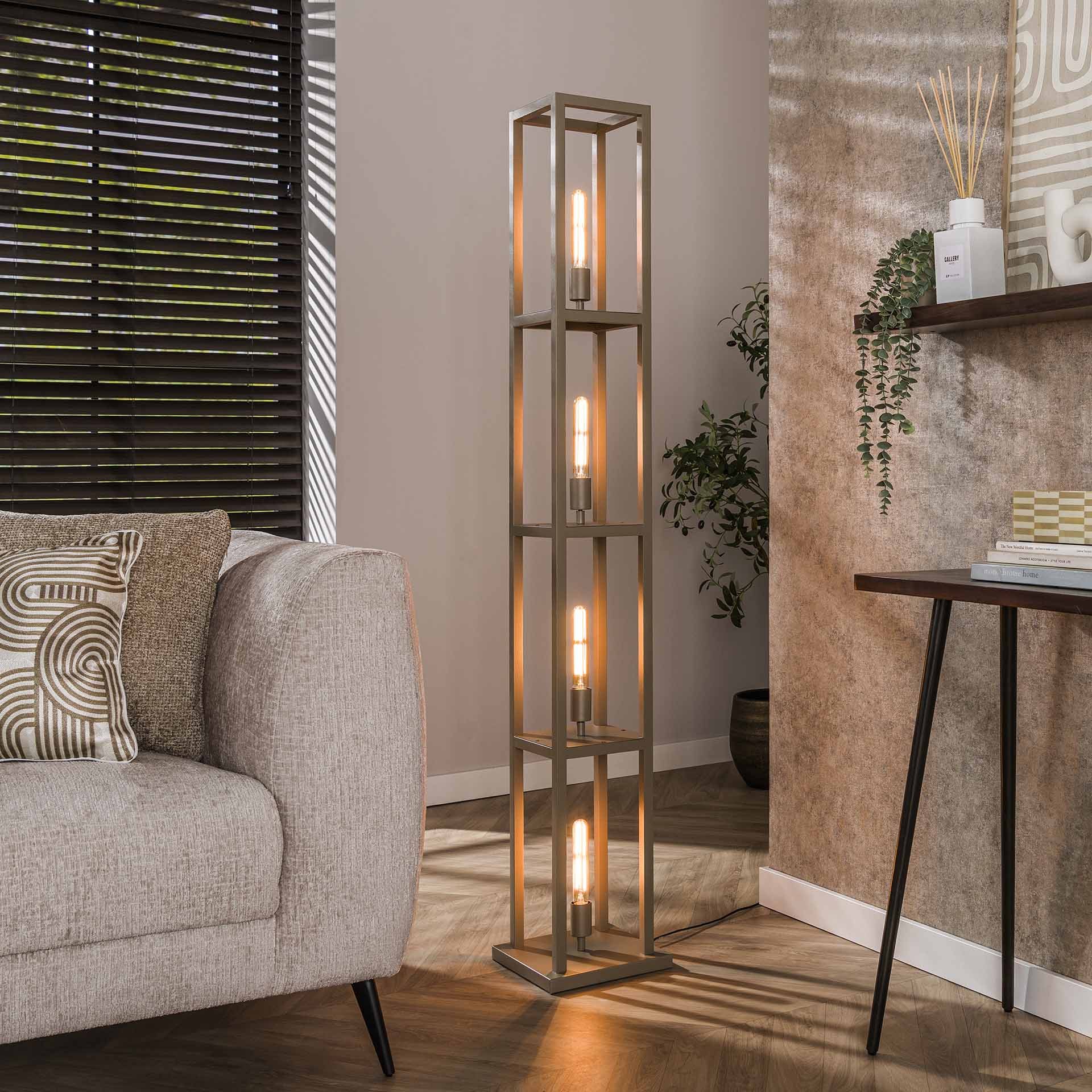 Vloerlamp Torano - 4-lichts - Beige - 163 cm
