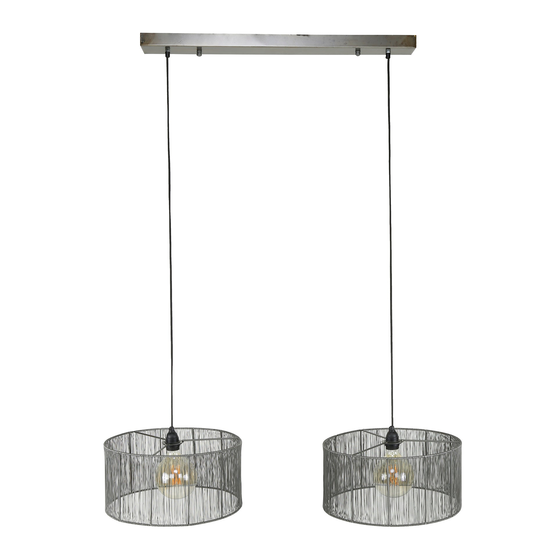 Hanglamp Bliss - 2-lichts - Zwart Nikkel - Metaal