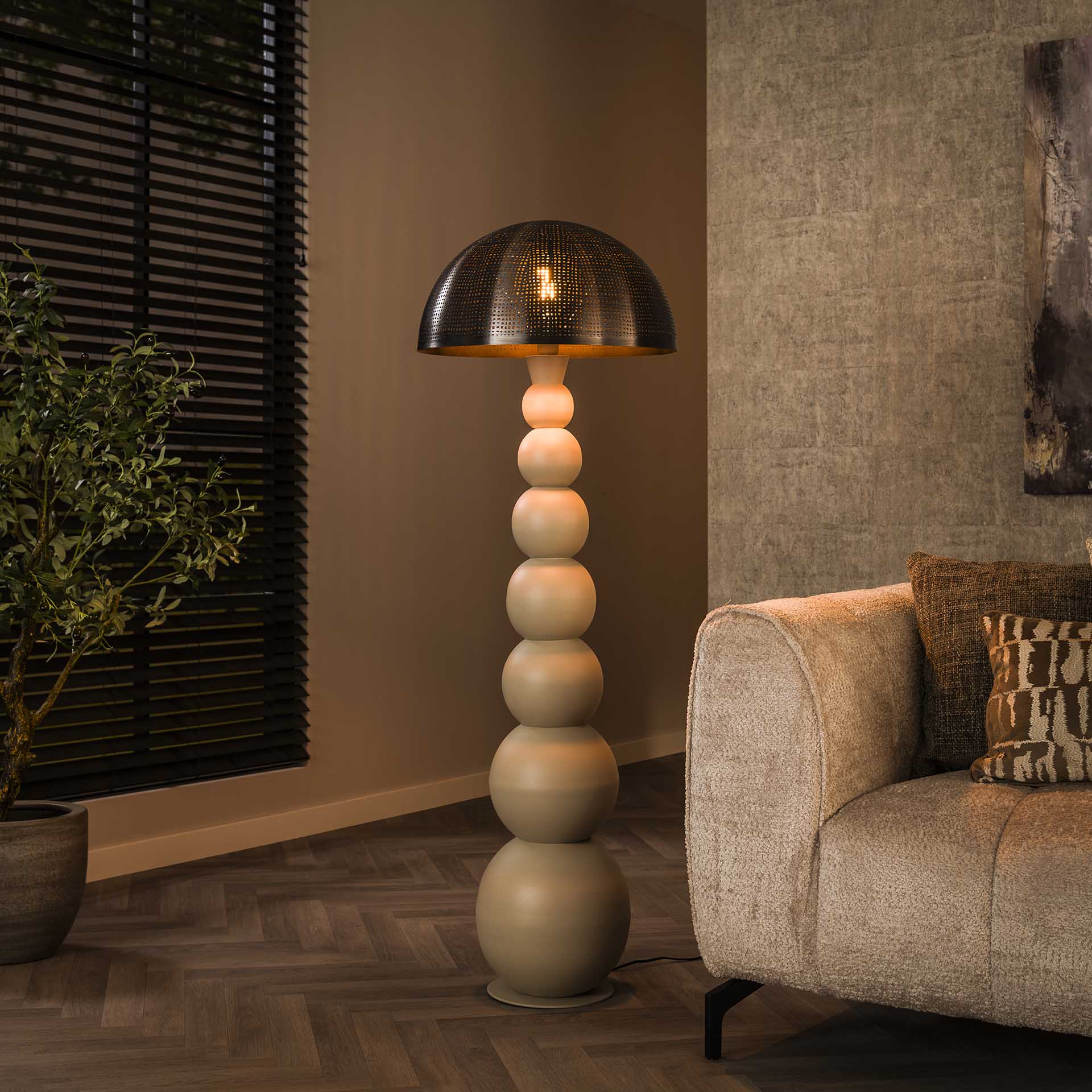 Vloerlamp Sphere - Beige - Metaal - 152 cm