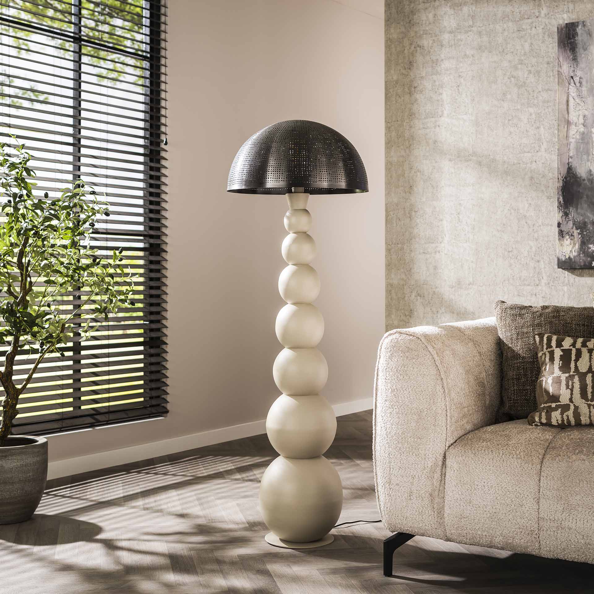 Vloerlamp Sphere - Beige - Metaal - 152 cm