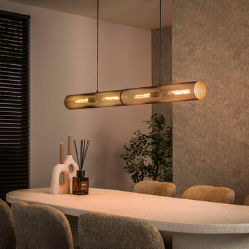 Hanglamp Lattice - 4-lichts - Zwart - Mesh