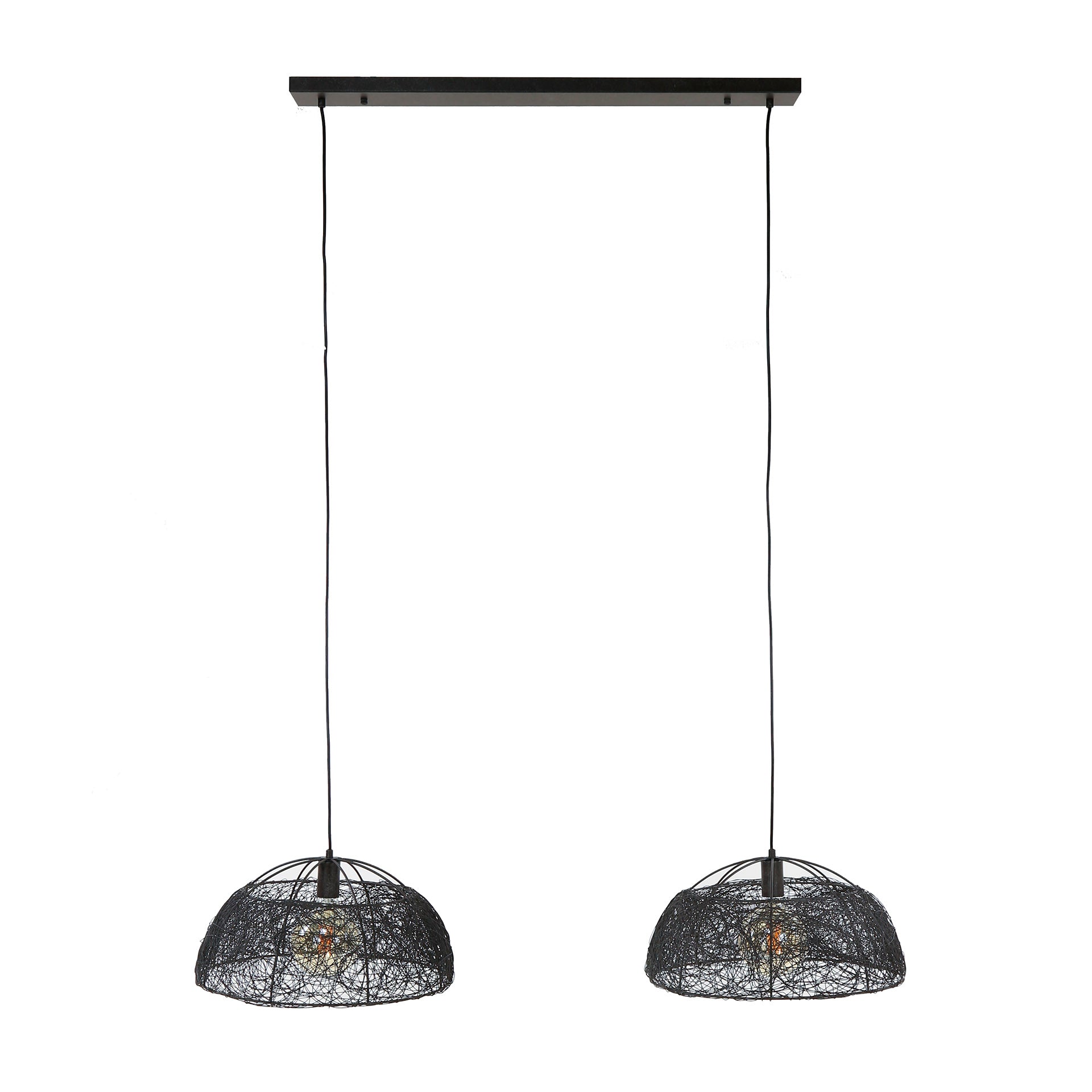 Hanglamp Kellan - 2-lichts - Zwart - Metaal