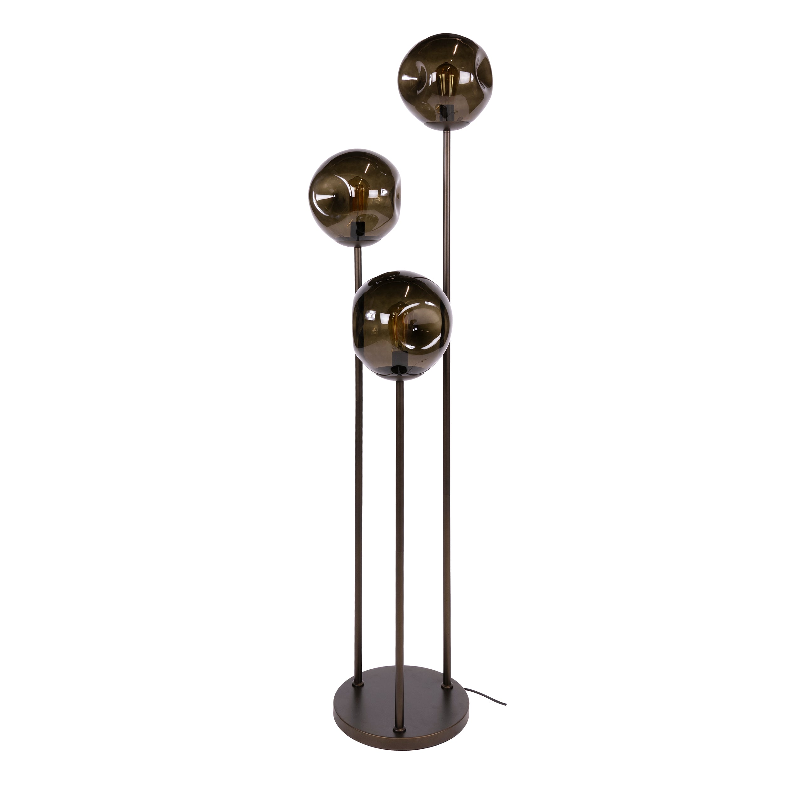 Vloerlamp Bellum - 3-lichts - Brons - Glas - 164 cm