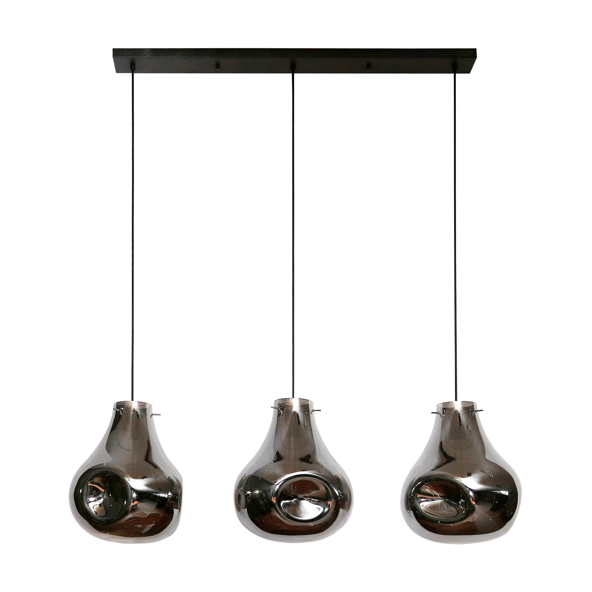 Hanglamp Ainsley - 3-lichts - Chrome - Glas