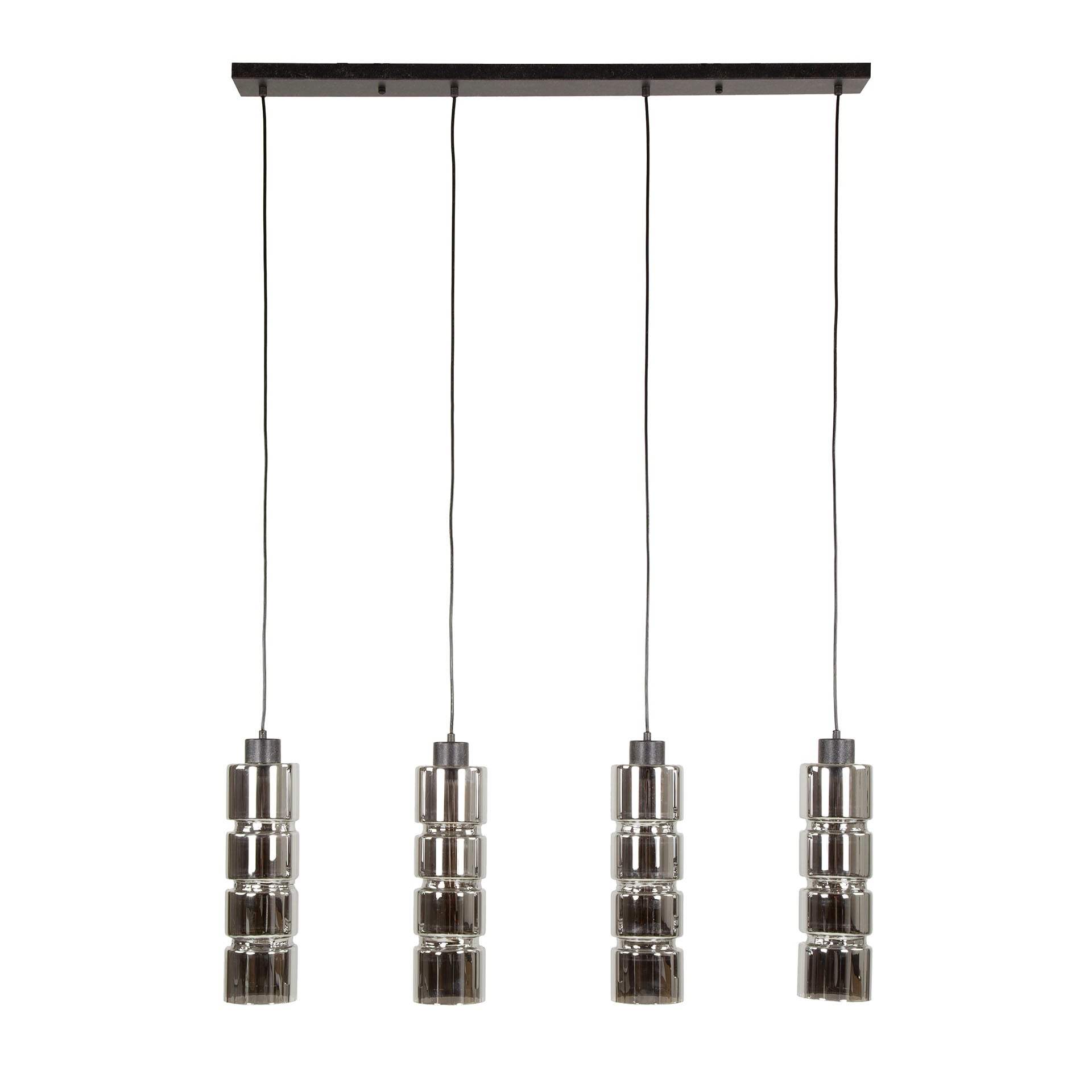 Hanglamp Fusion - 4-lichts - Chrome - Glas