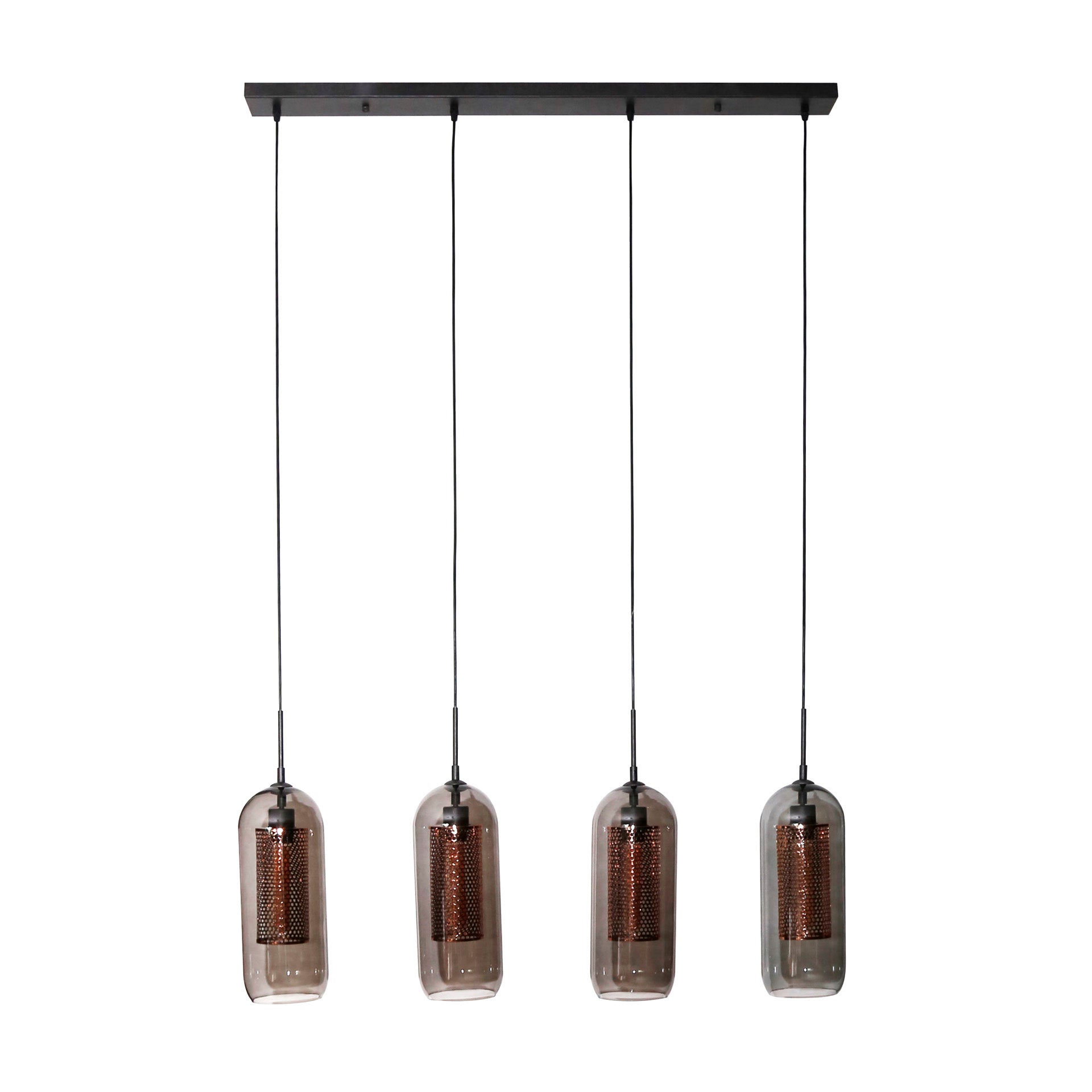 Hanglamp Orion - 4-lichts - Smoke - Glas