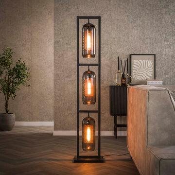 Vloerlamp Glade - 3-lichts - Zwart - Metaal