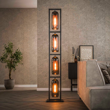 Vloerlamp Glade - 4-lichts - Zwart - Metaal