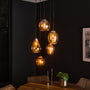 Hanglamp Navi - 5-lichts - Amberkleurig - Glas