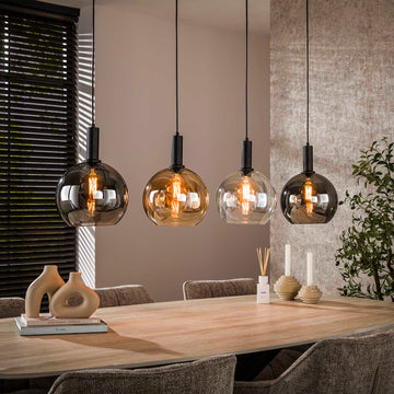 Hanglamp Auren - 4-lichts - Amber Mix - Glazen Bollen