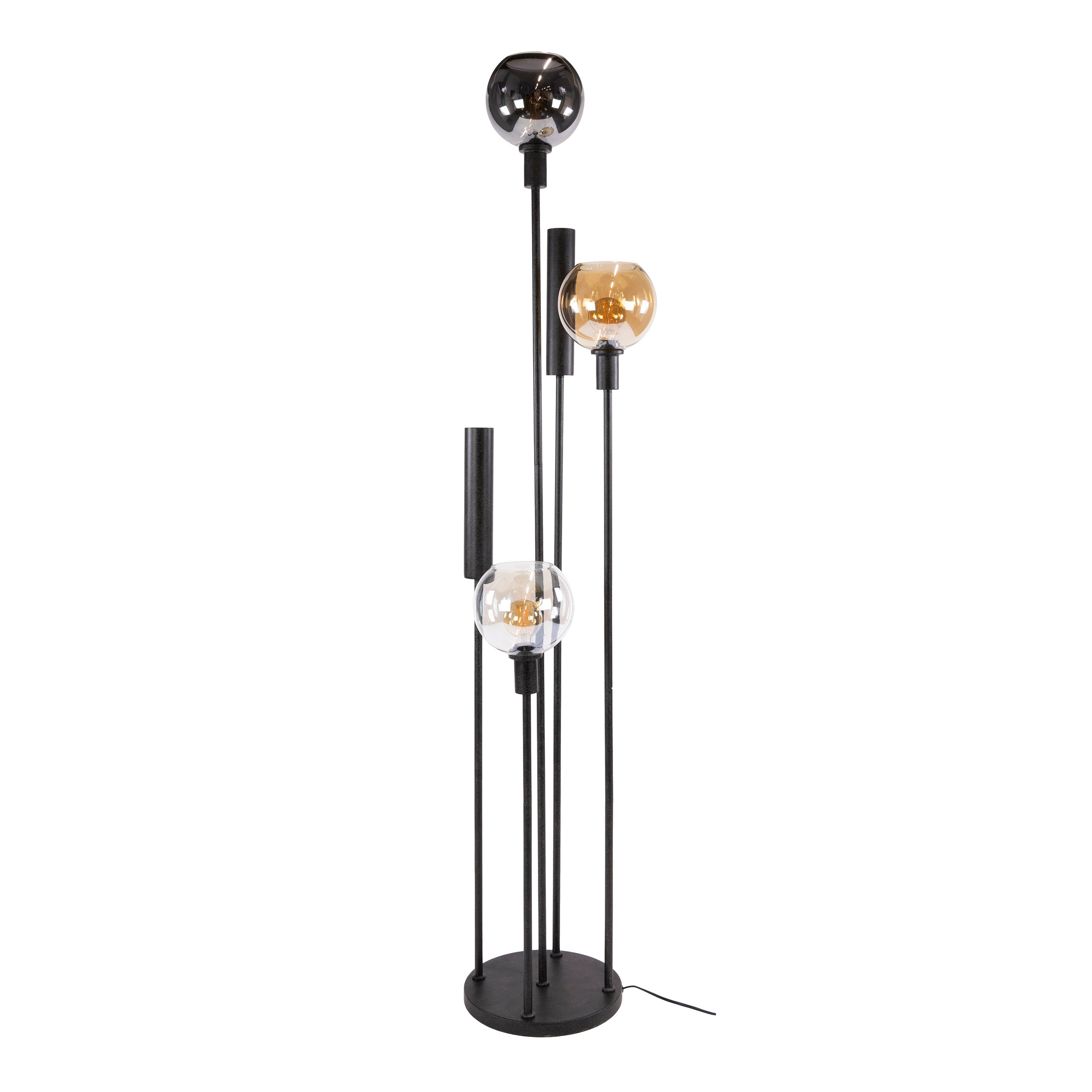 Vloerlamp Luneo - 5-lichts - Amber Mix - 175 cm - Met Spots