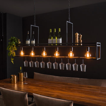 Hanglamp Hugo - 6-lichts - Antraciet - Metaal