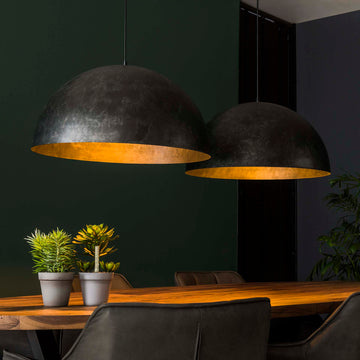 Hanglamp Dome - 2-lichts - Antraciet - Metaal