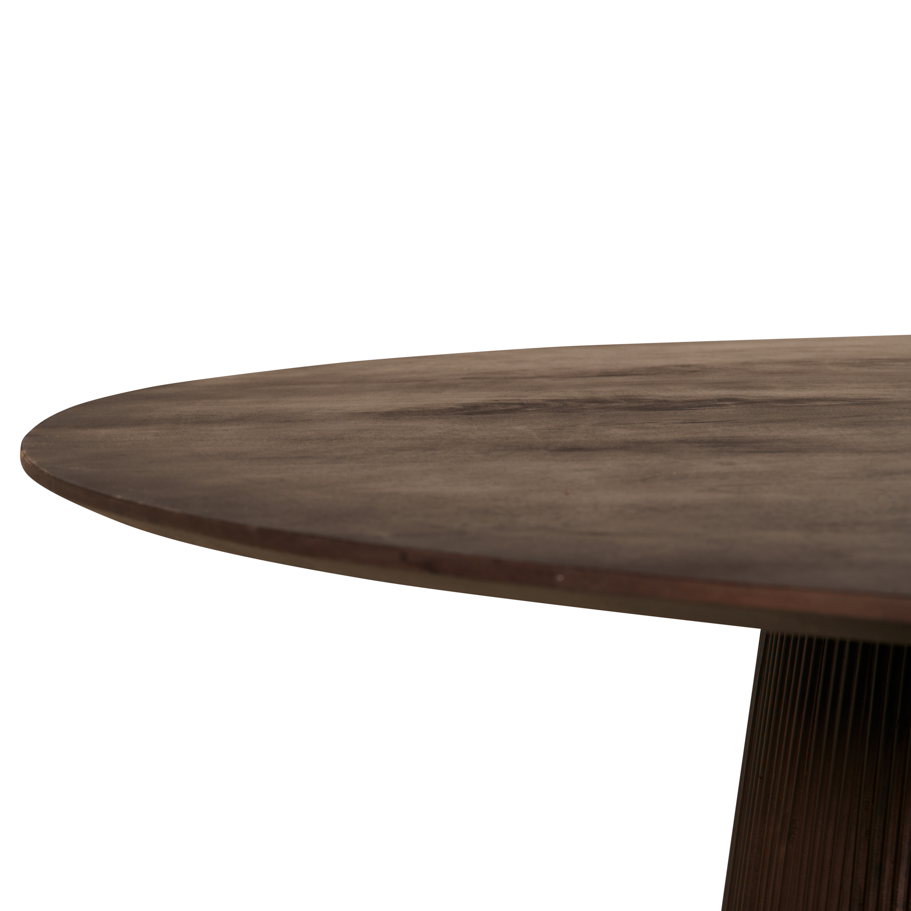 Eettafel Harmony - Donkerbruin - Mangohout - Ø 150 cm - Rond