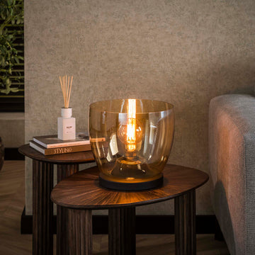 Vloerlamp Lunaris - Amberkleurig - Glas - Ø 29 cm