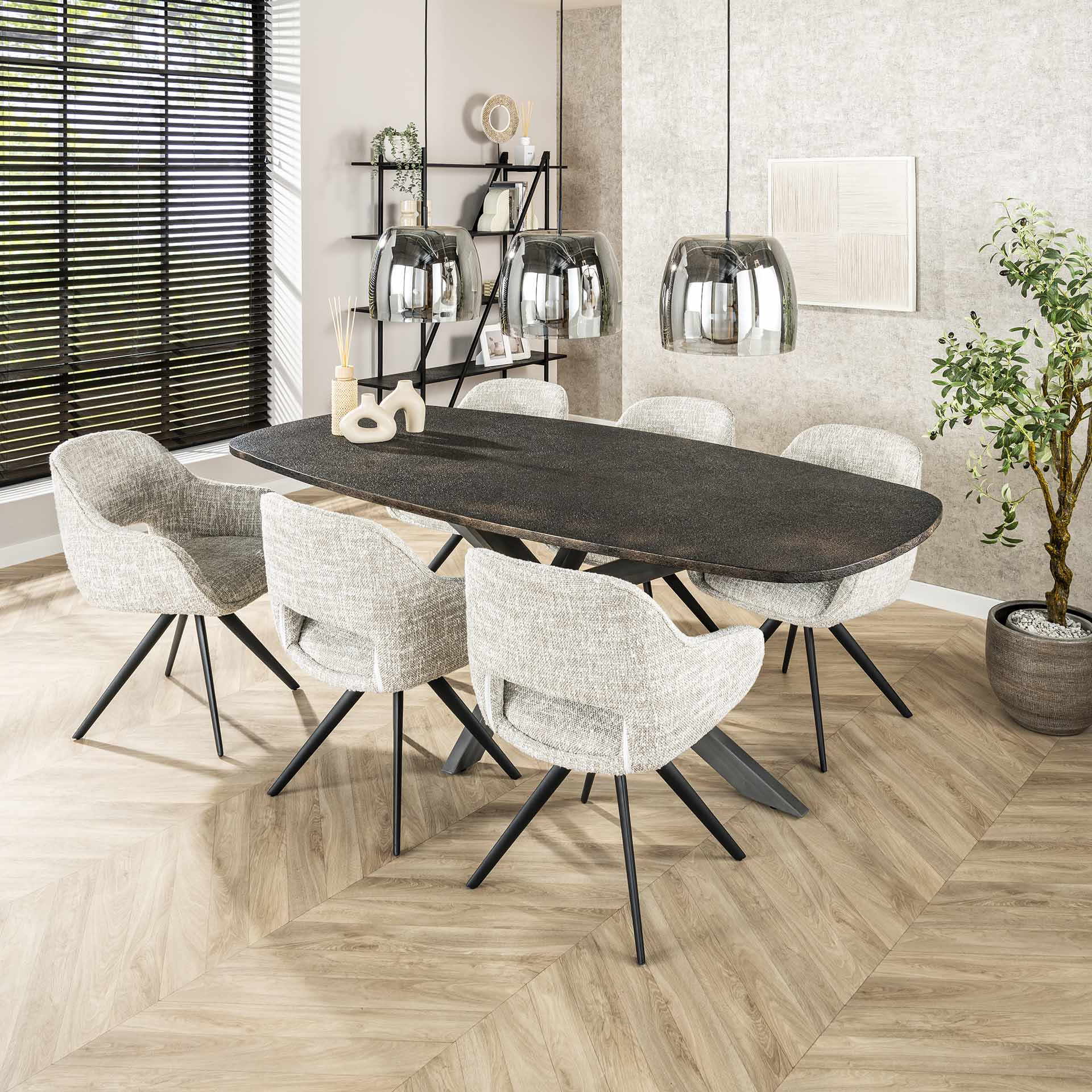 Hanglamp Lunaris - 3-lichts - Smoke - Glas