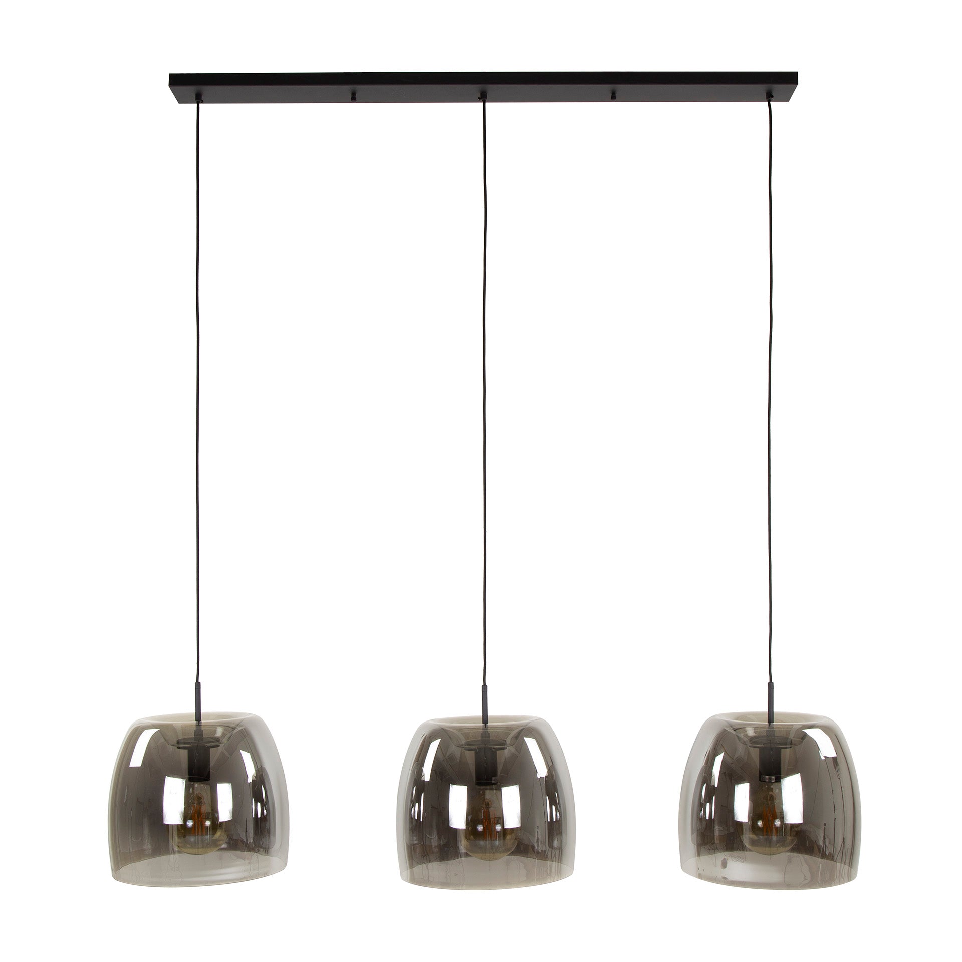 Hanglamp Lunaris - 3-lichts - Smoke - Glas