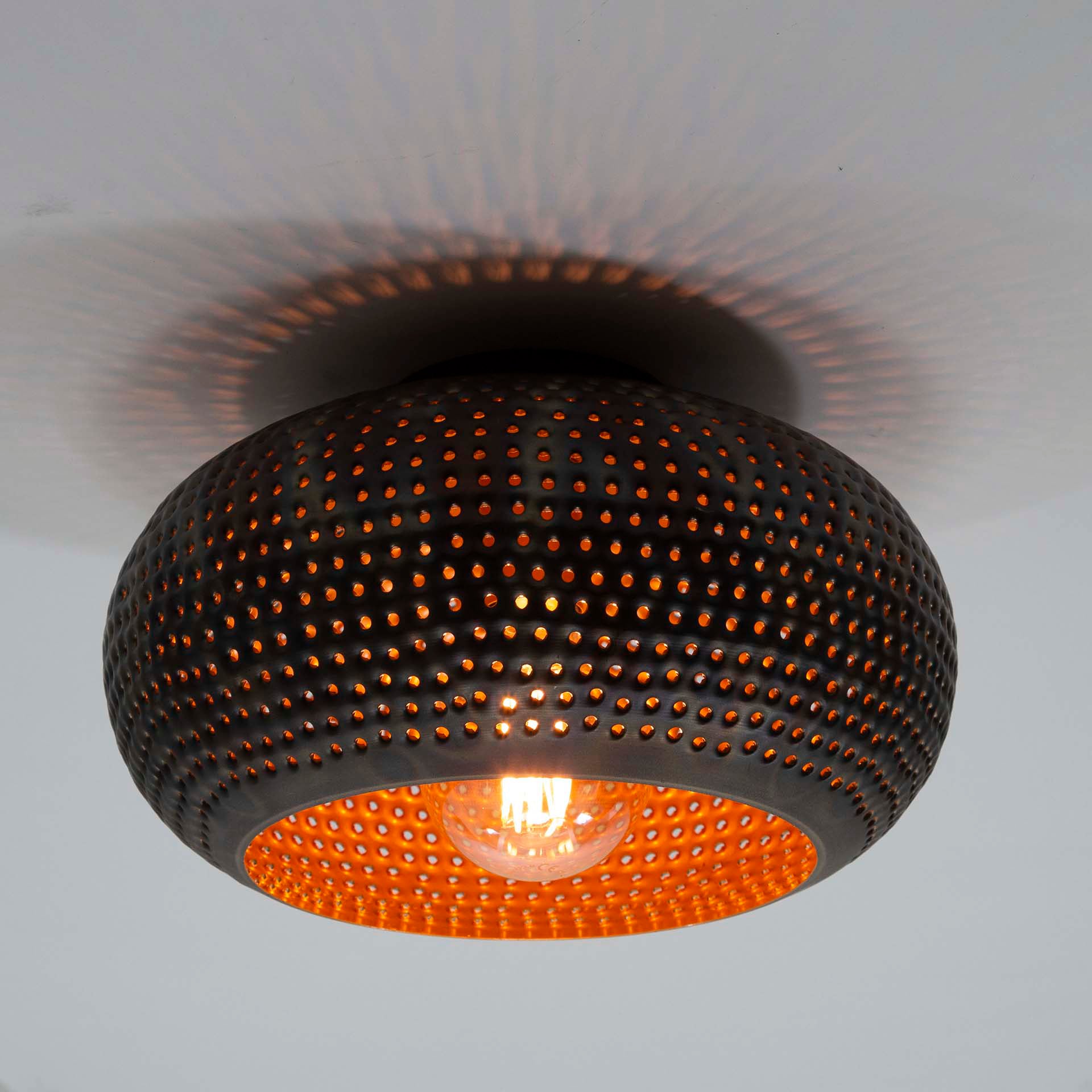 Plafondlamp Musk - Zwart/Bruin - Metaal