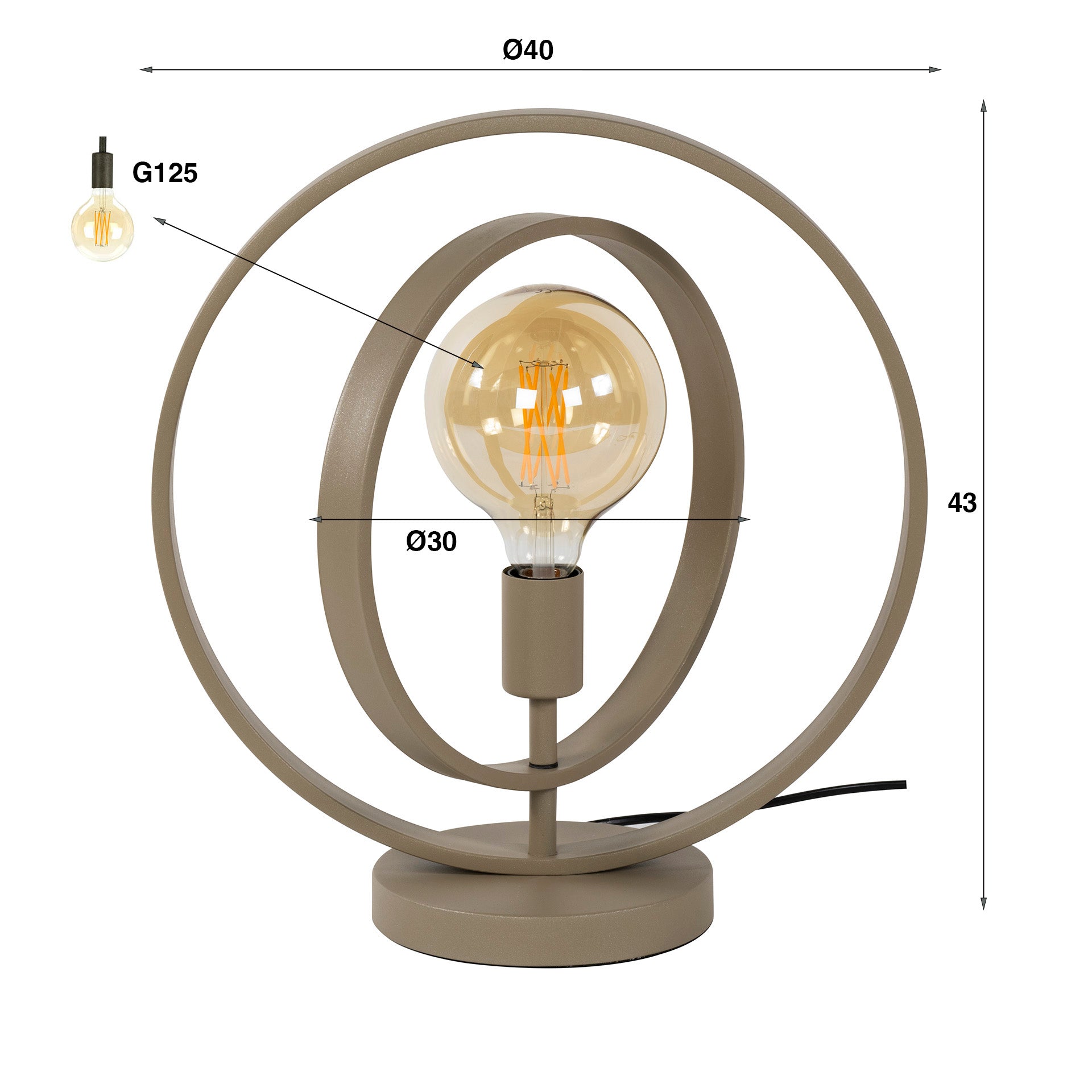Tafellamp Sterre - 1-lichts - Beige - Metaal