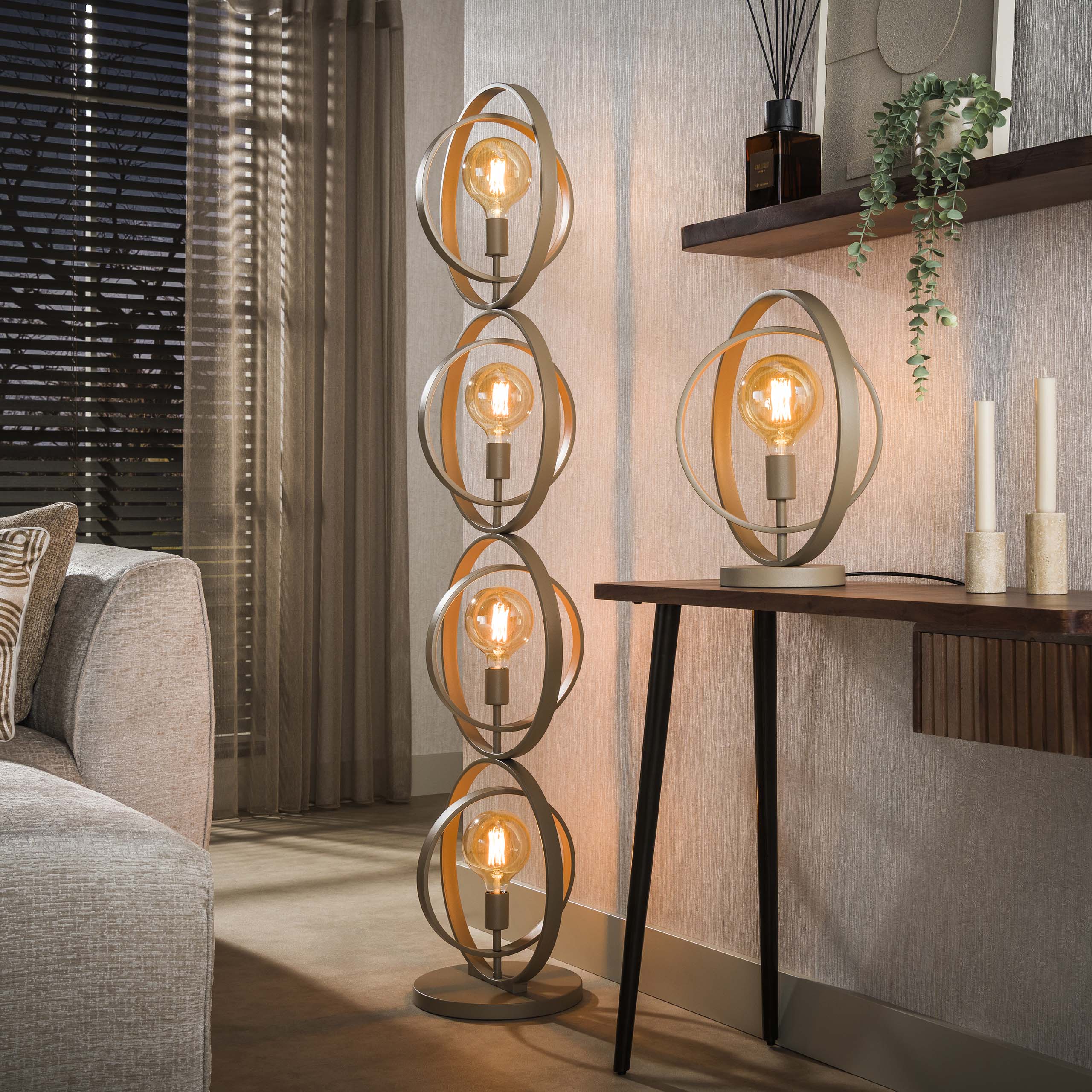 Vloerlamp Sterre - Beige - Metaal - 163 cm