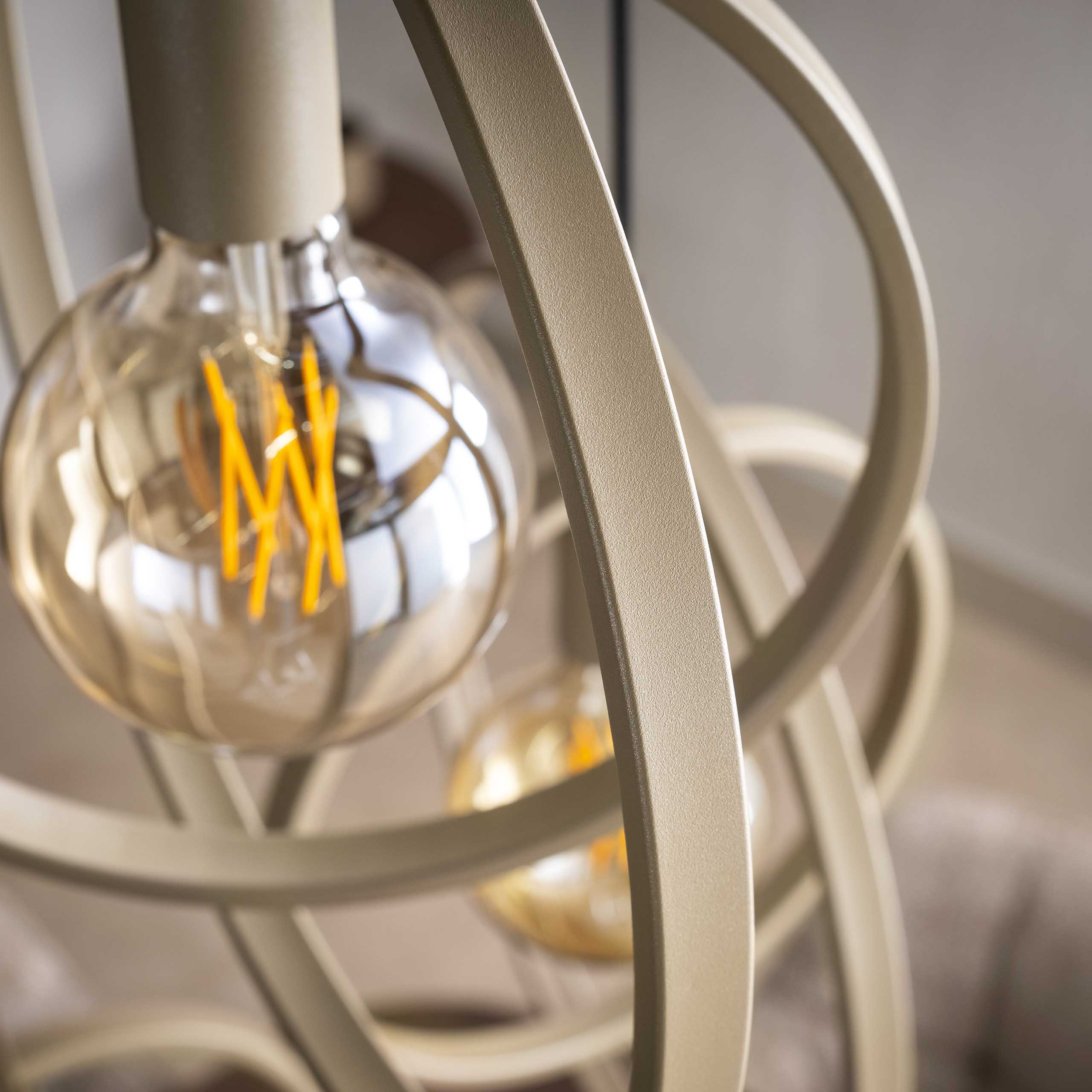 Hanglamp Sterre - 3-lichts - Beige - Metaal - Getrapt