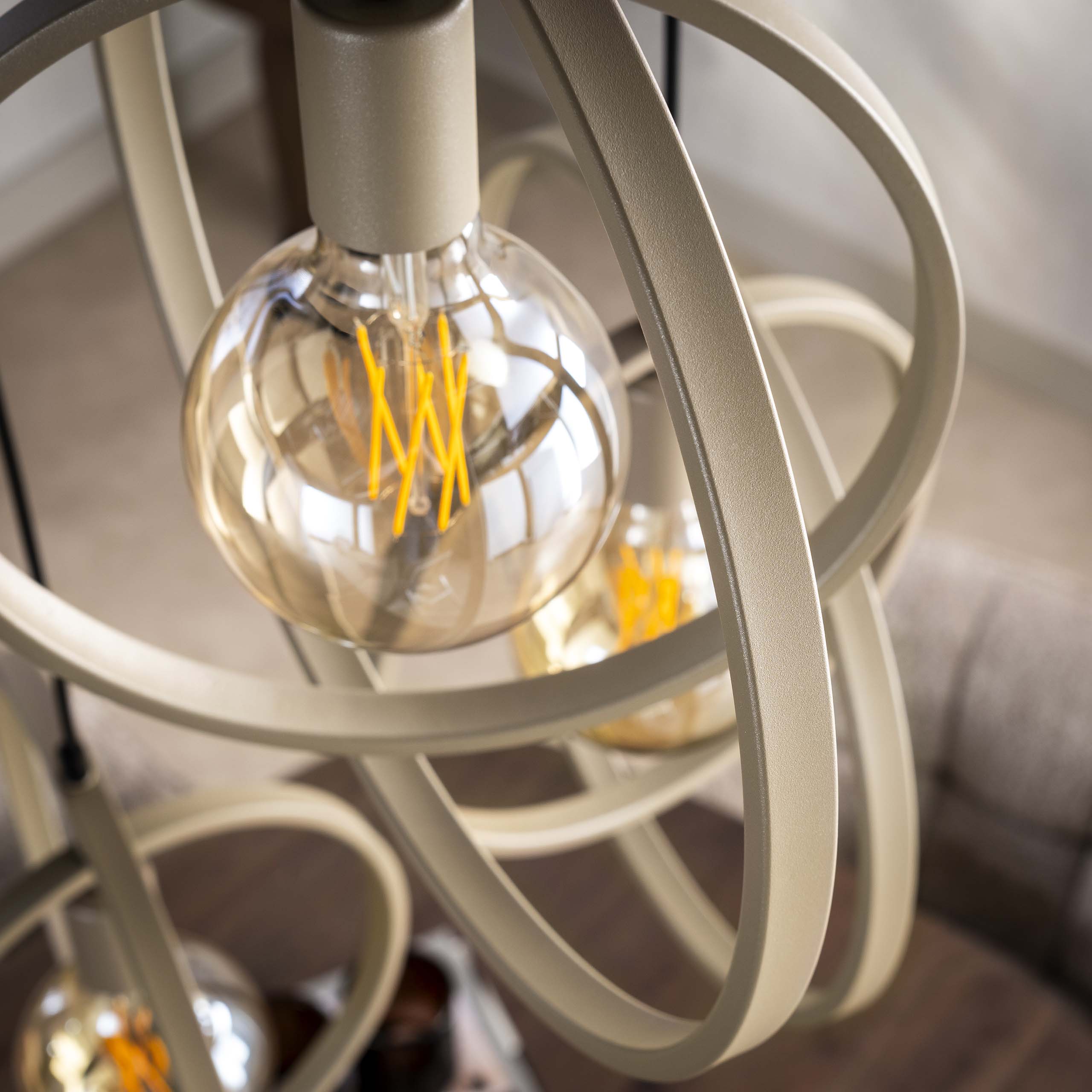 Hanglamp Sterre - 3-lichts - Beige - Metaal - Getrapt