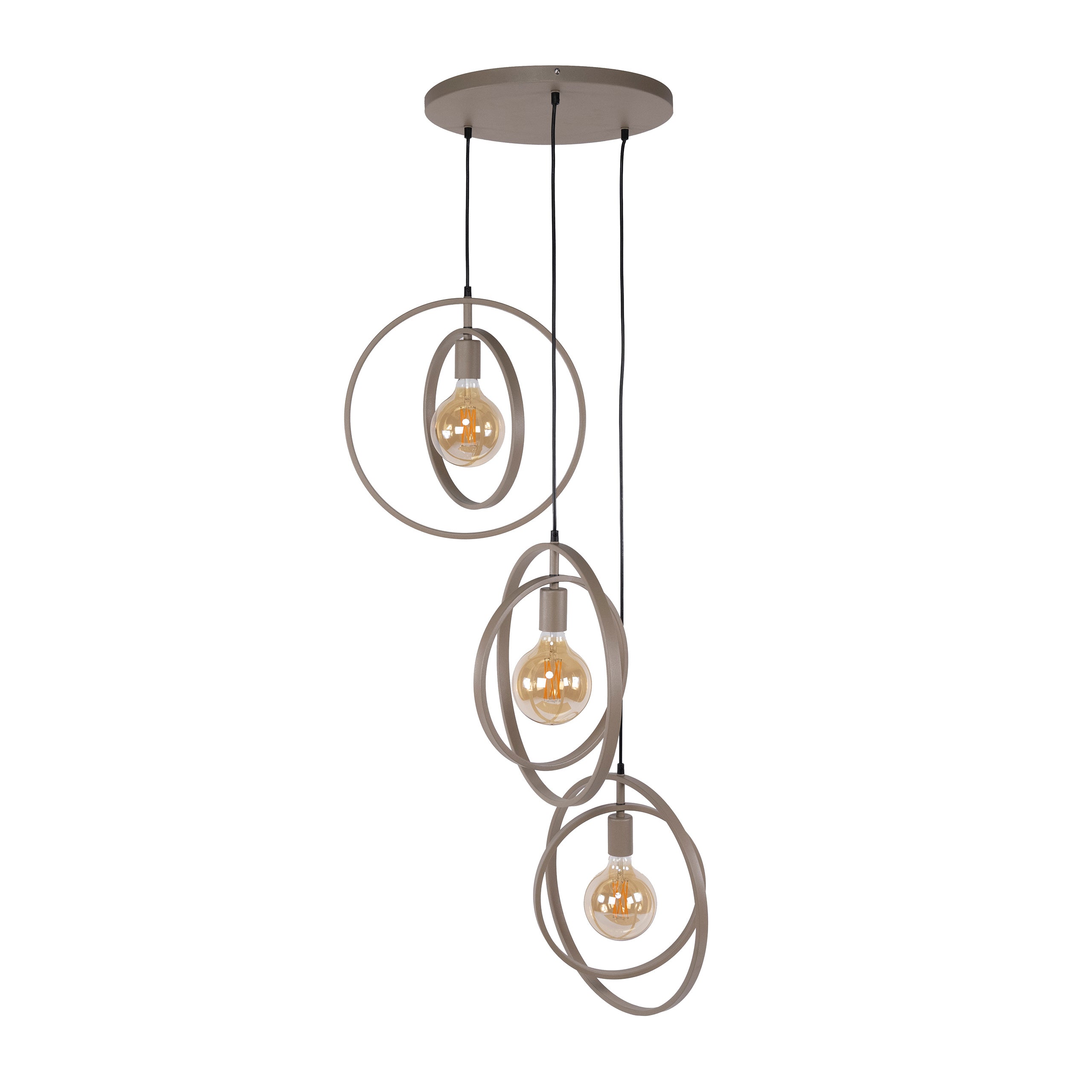 Hanglamp Sterre - 3-lichts - Beige - Metaal - Getrapt