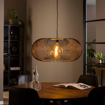 Hanglamp Sifra - 1-lichts - Zwart Nikkel - Metaal