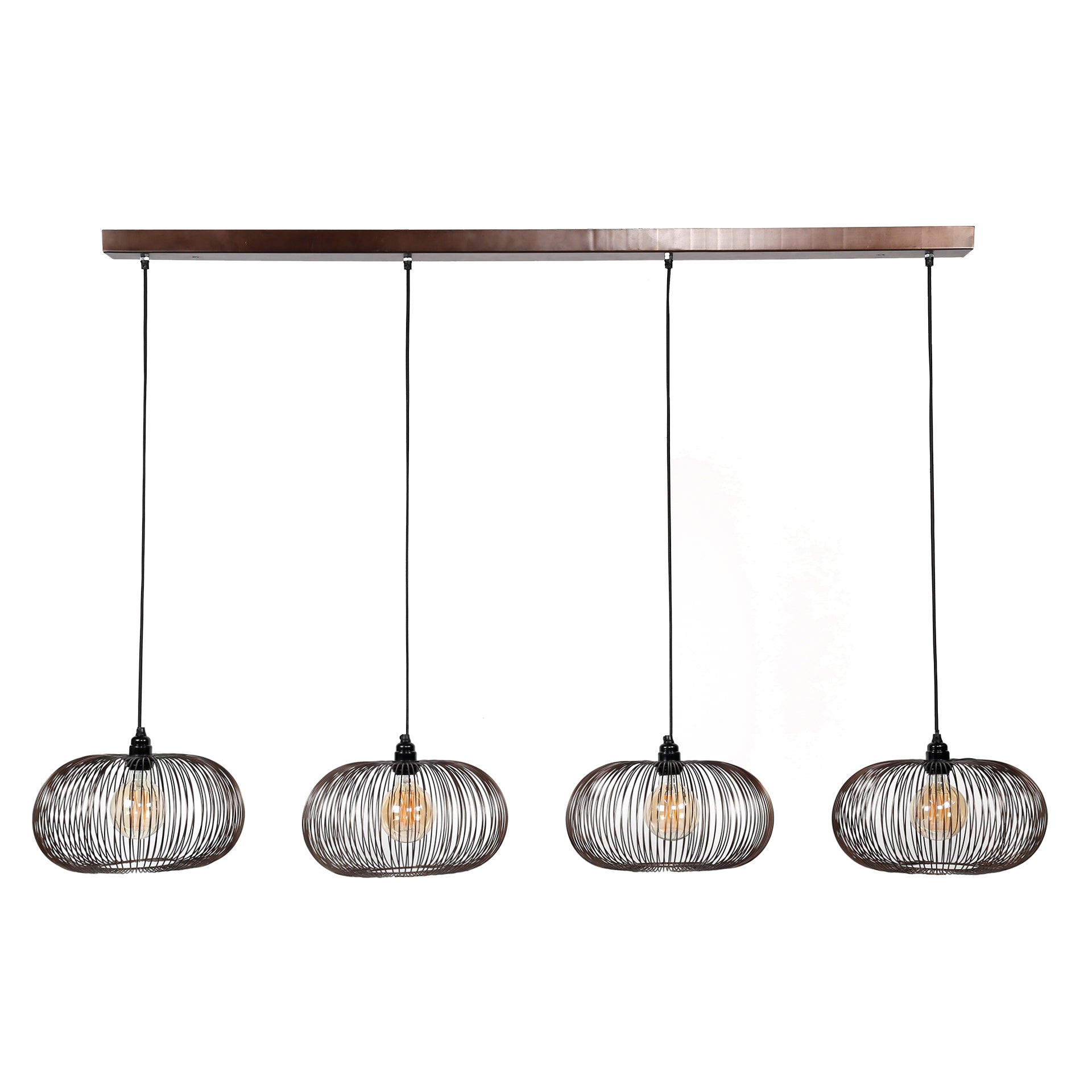 Hanglamp Sifra - 4-lichts - Zwart Nikkel - Metaal