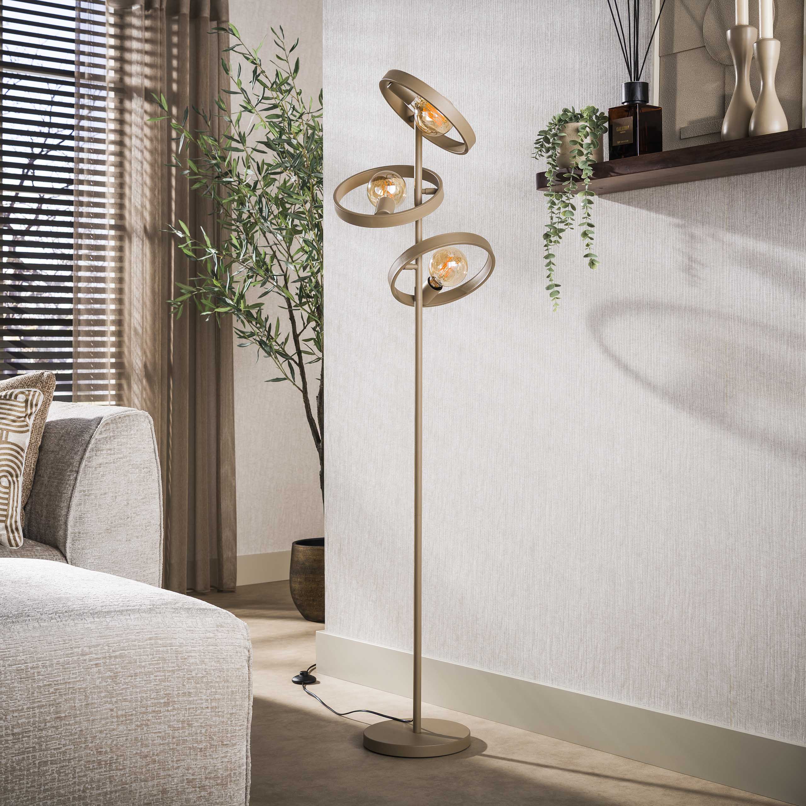Vloerlamp Amara - Beige - Metaal - 155 cm