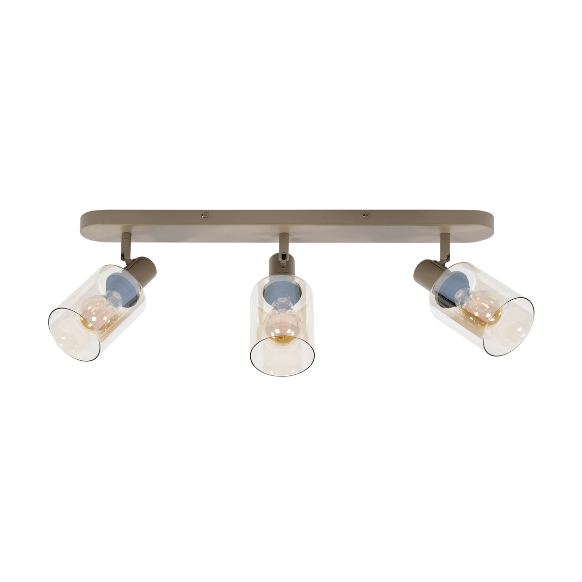 Plafondlamp Jaco - 3-lichts - Beige - Amberglas