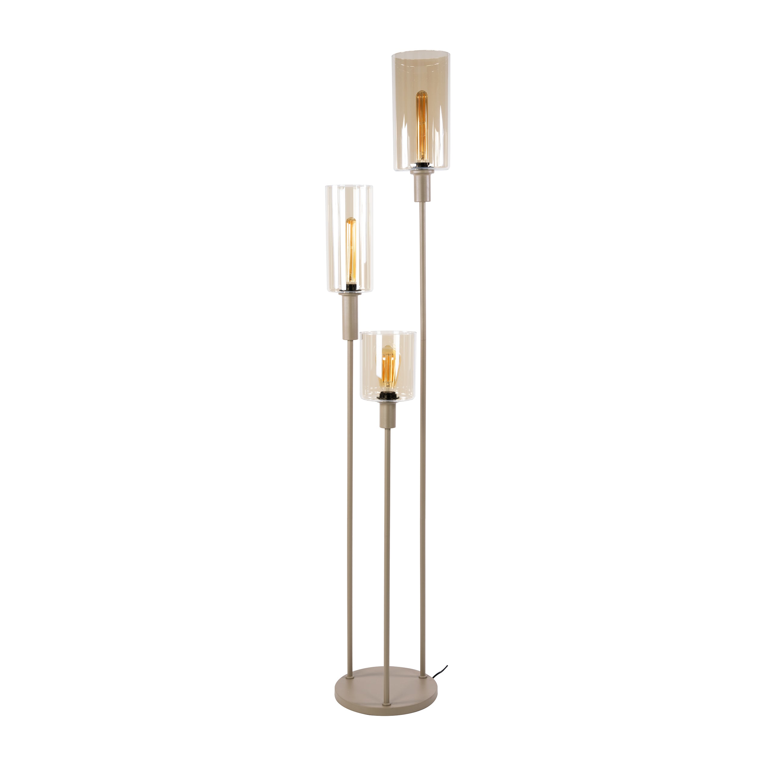 Vloerlamp Lucaro - Beige - Amberglas - 165 cm