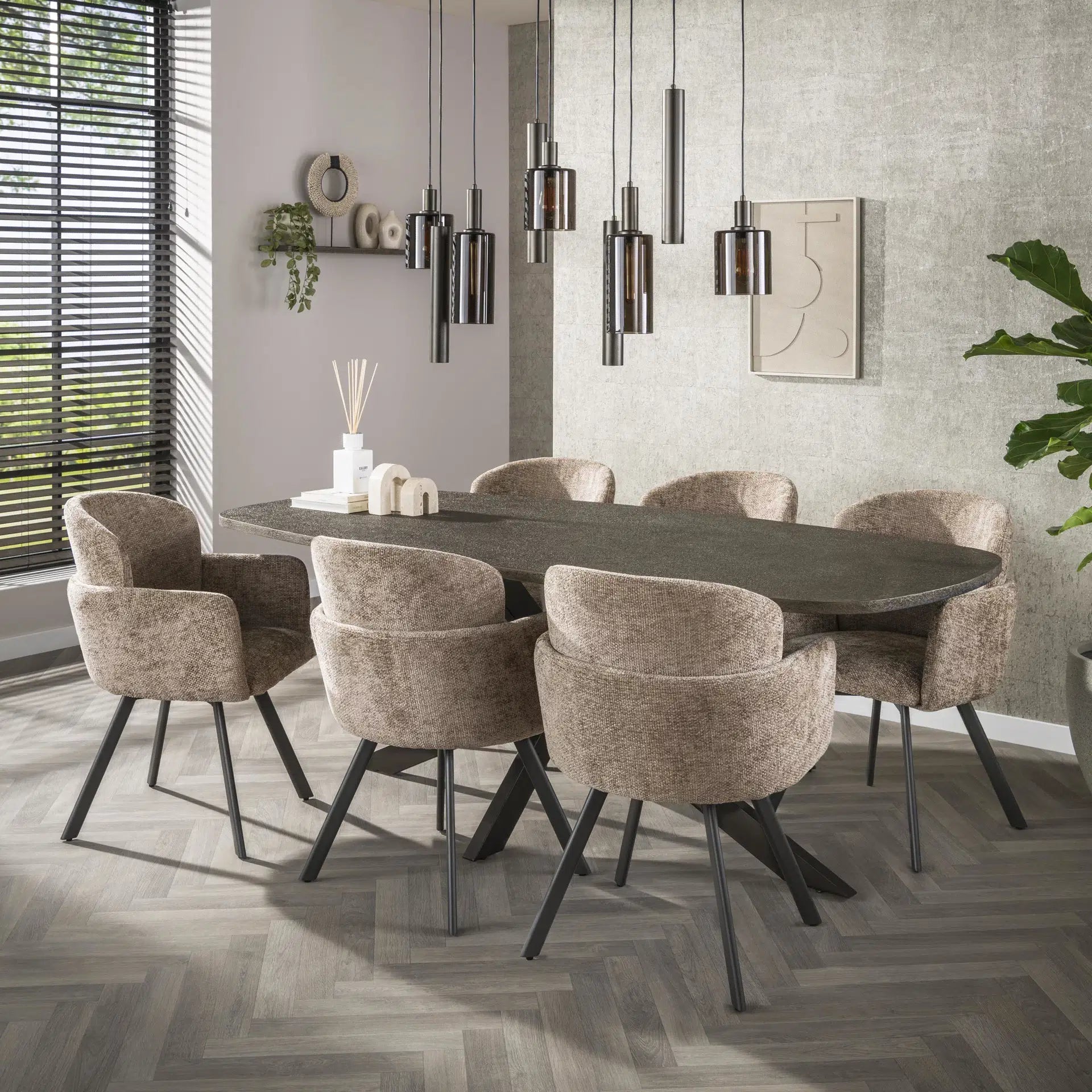 Hanglamp Lucaro - 9-lichts - Brons - Glas - Metaal